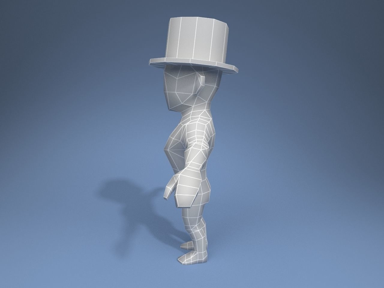 Medieval character gentleman Low-poly 3D model_10