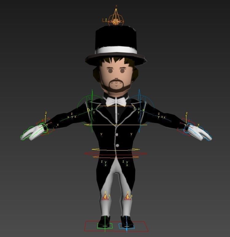 Medieval character gentleman Low-poly 3D model_15