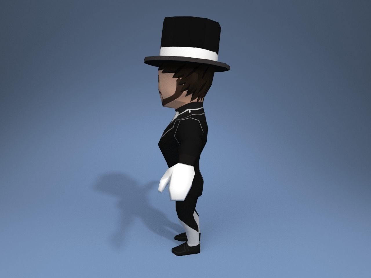 Medieval character gentleman Low-poly 3D model_3