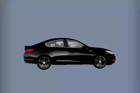 A realistic 3D model of a Black Sedan Car