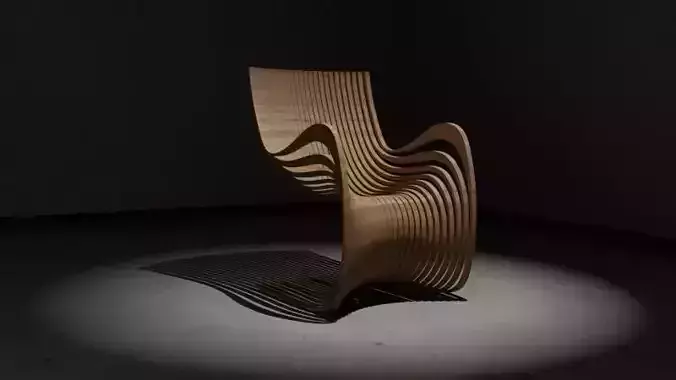 Parametric Wooden Chair Modern Furniture 3D Model 3D model