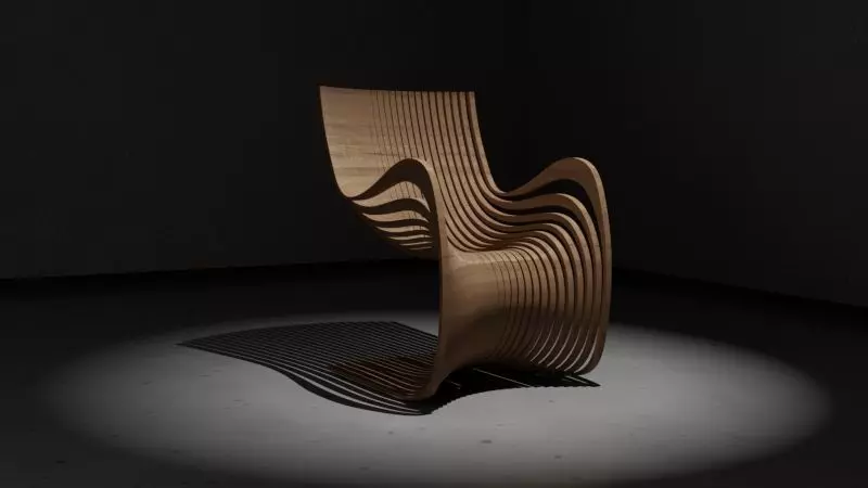 Parametric Wooden Chair Modern Furniture 3D Model 3D model_0