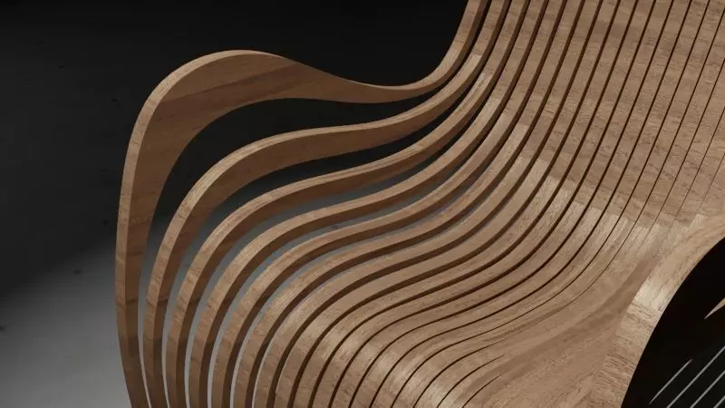 Parametric Wooden Chair Modern Furniture 3D Model 3D model_3