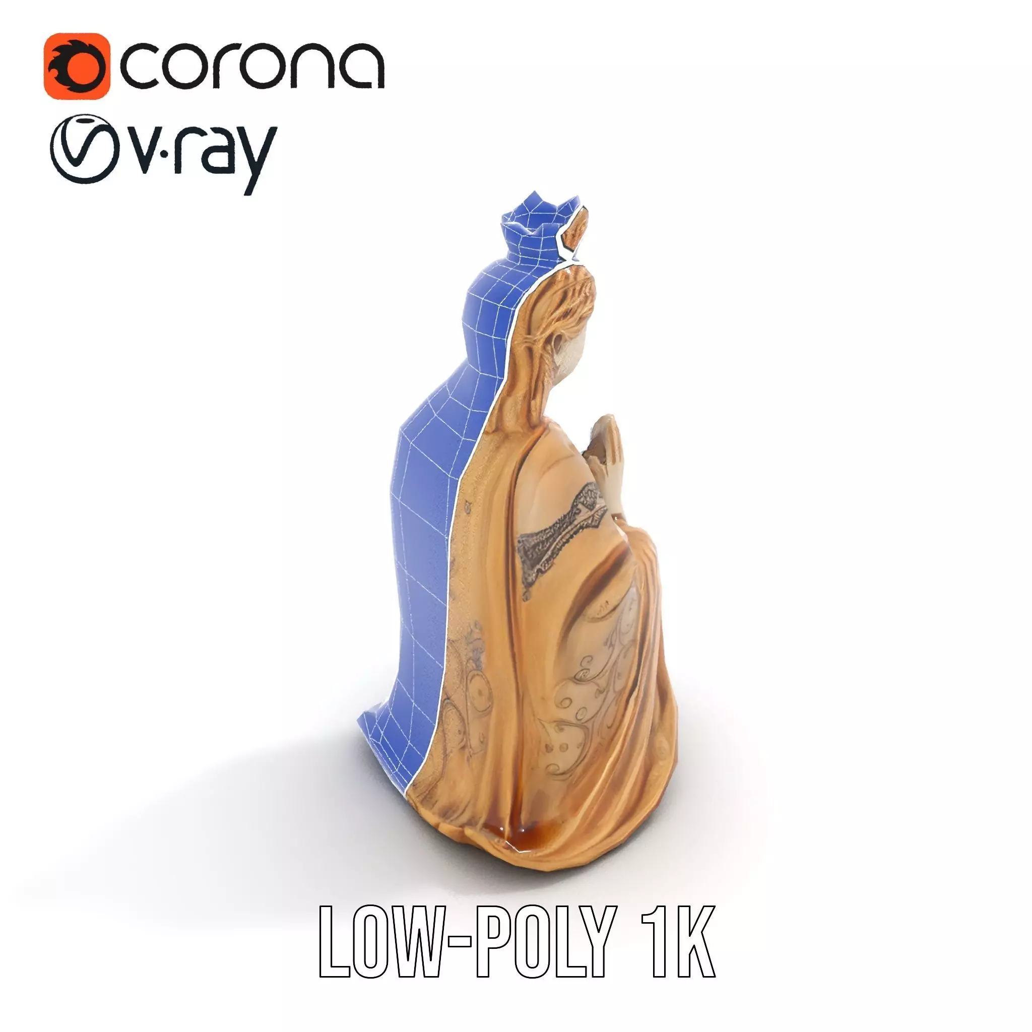 Serene Sandstone Statue model pack Low-poly 3D model_23