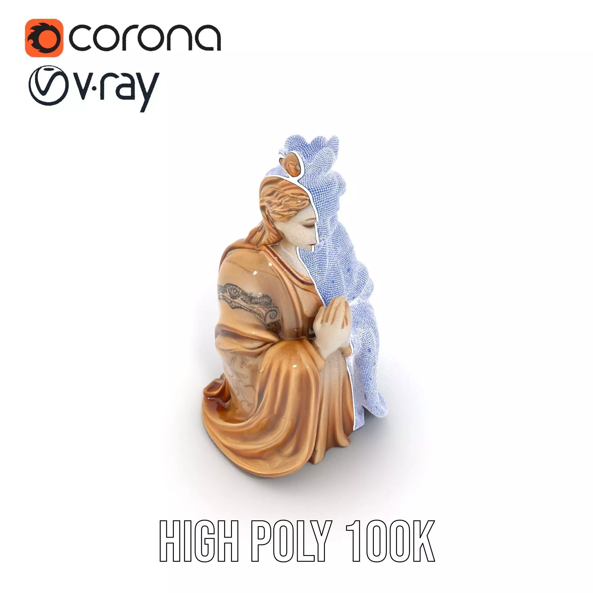 Serene Sandstone Statue model pack Low-poly 3D model_32