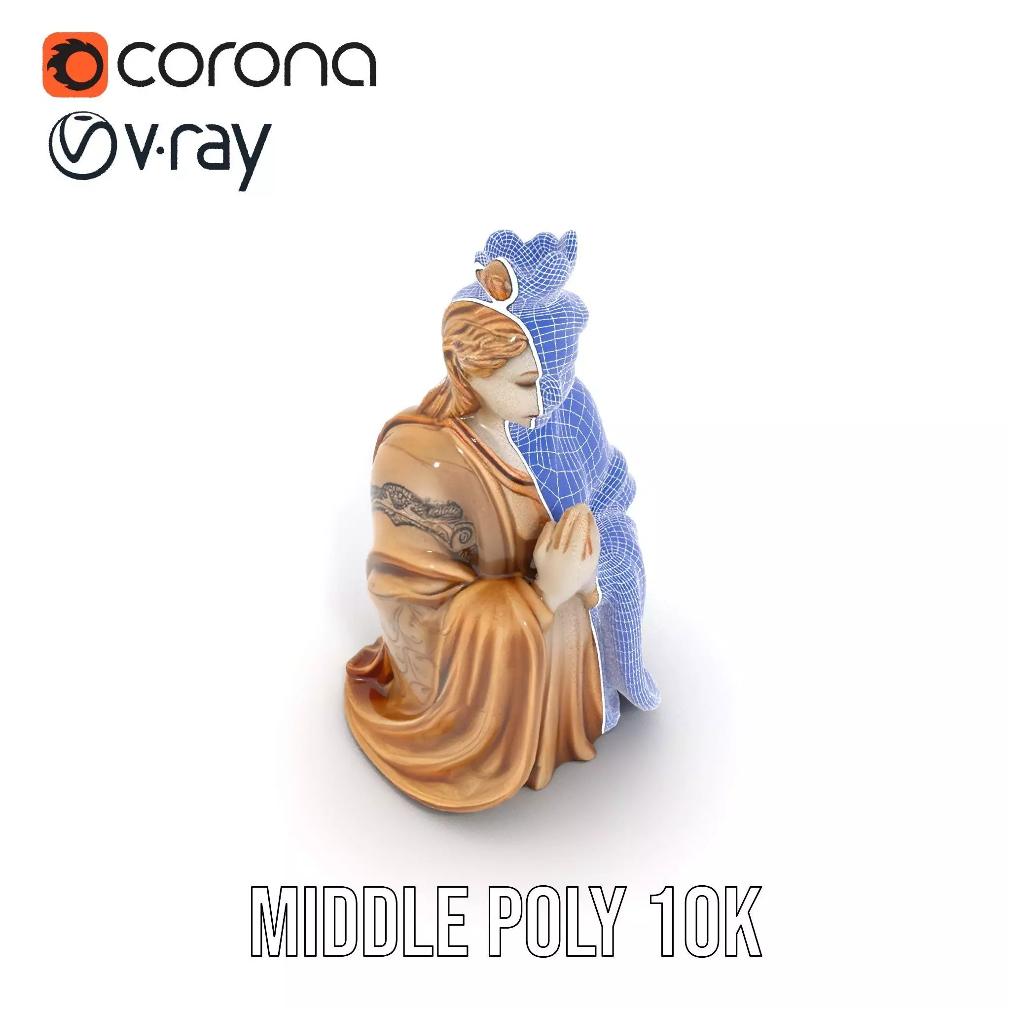 Serene Sandstone Statue model pack Low-poly 3D model_30