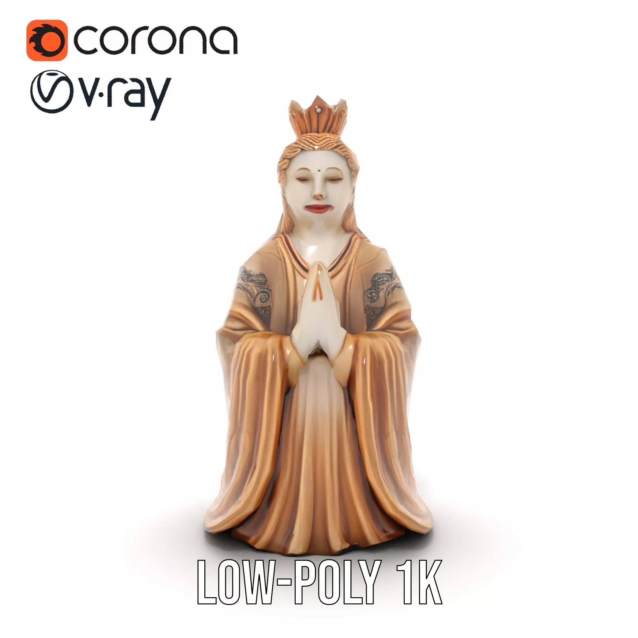 Serene Sandstone Statue model pack Low-poly 3D model_25