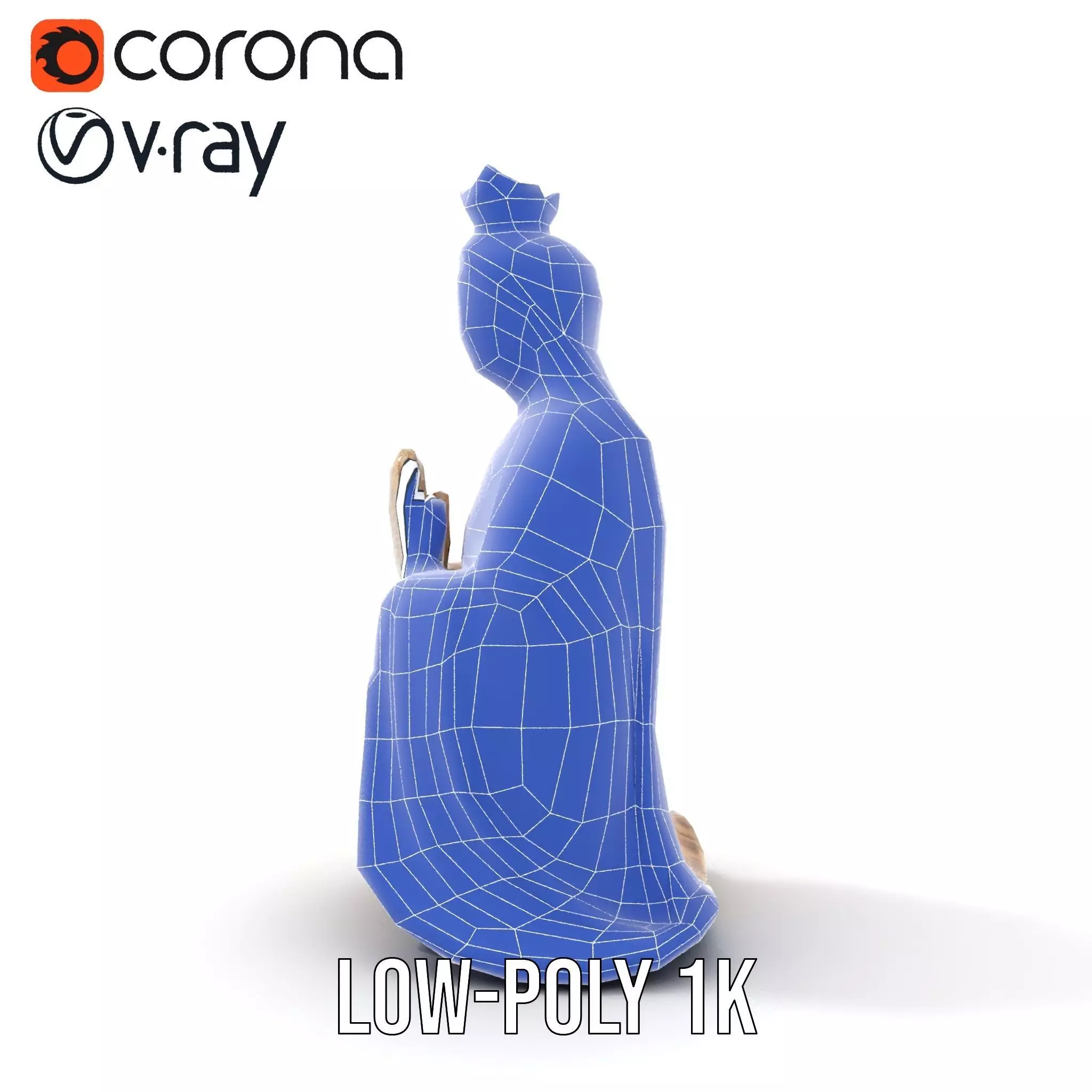 Serene Sandstone Statue model pack Low-poly 3D model_17