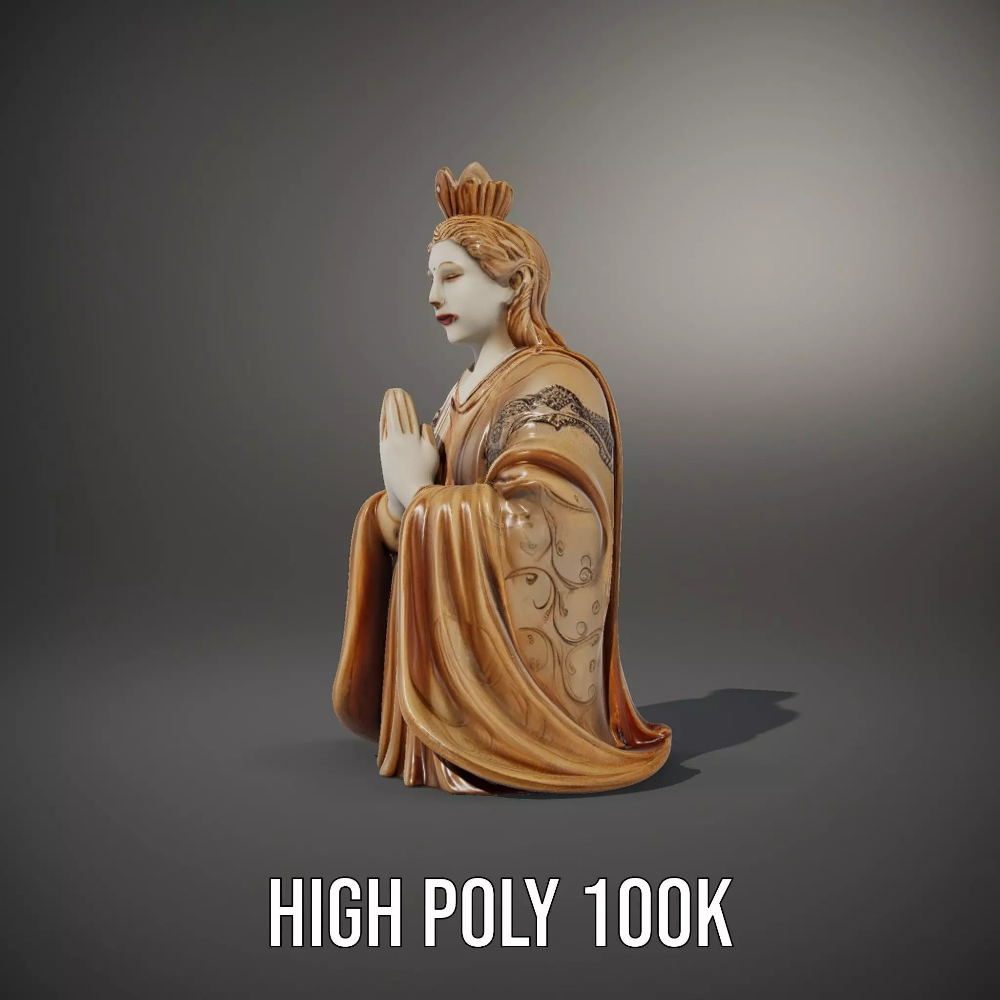 Serene Sandstone Statue model pack Low-poly 3D model_8