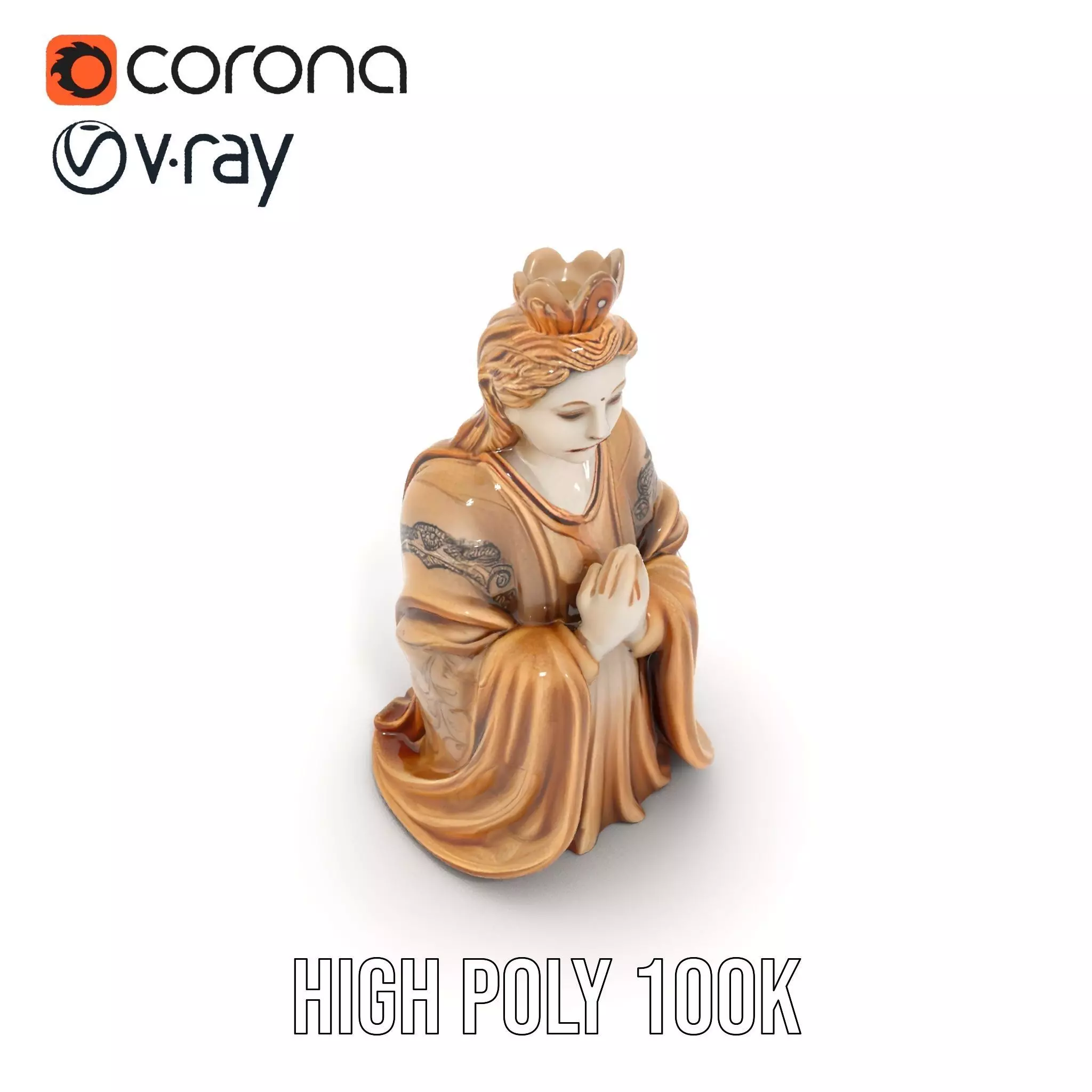 Serene Sandstone Statue model pack Low-poly 3D model_15