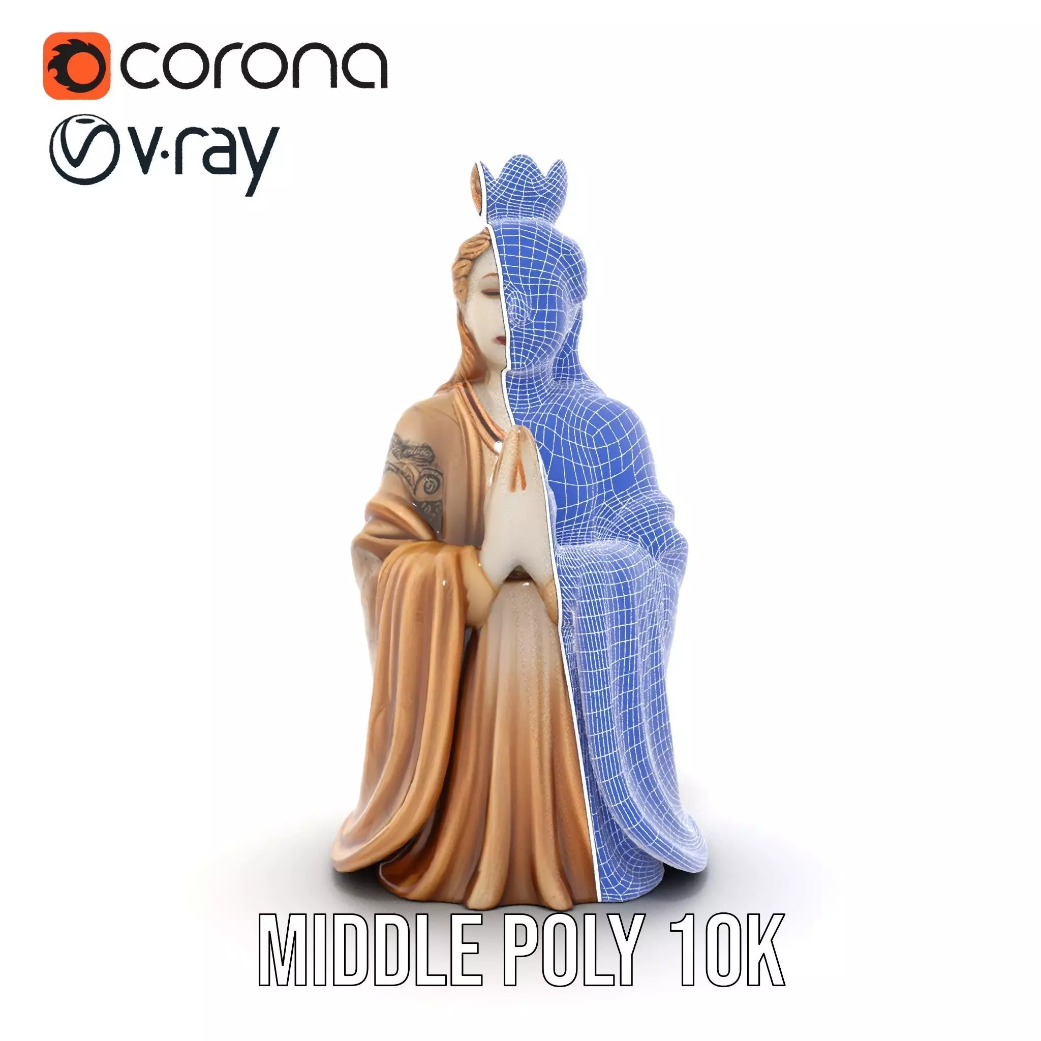 Serene Sandstone Statue model pack Low-poly 3D model_27