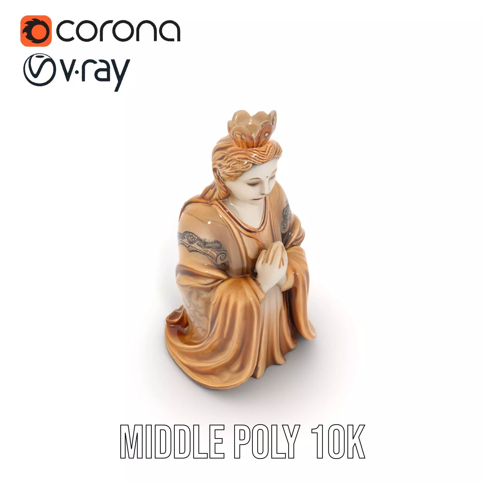 Serene Sandstone Statue model pack Low-poly 3D model_5