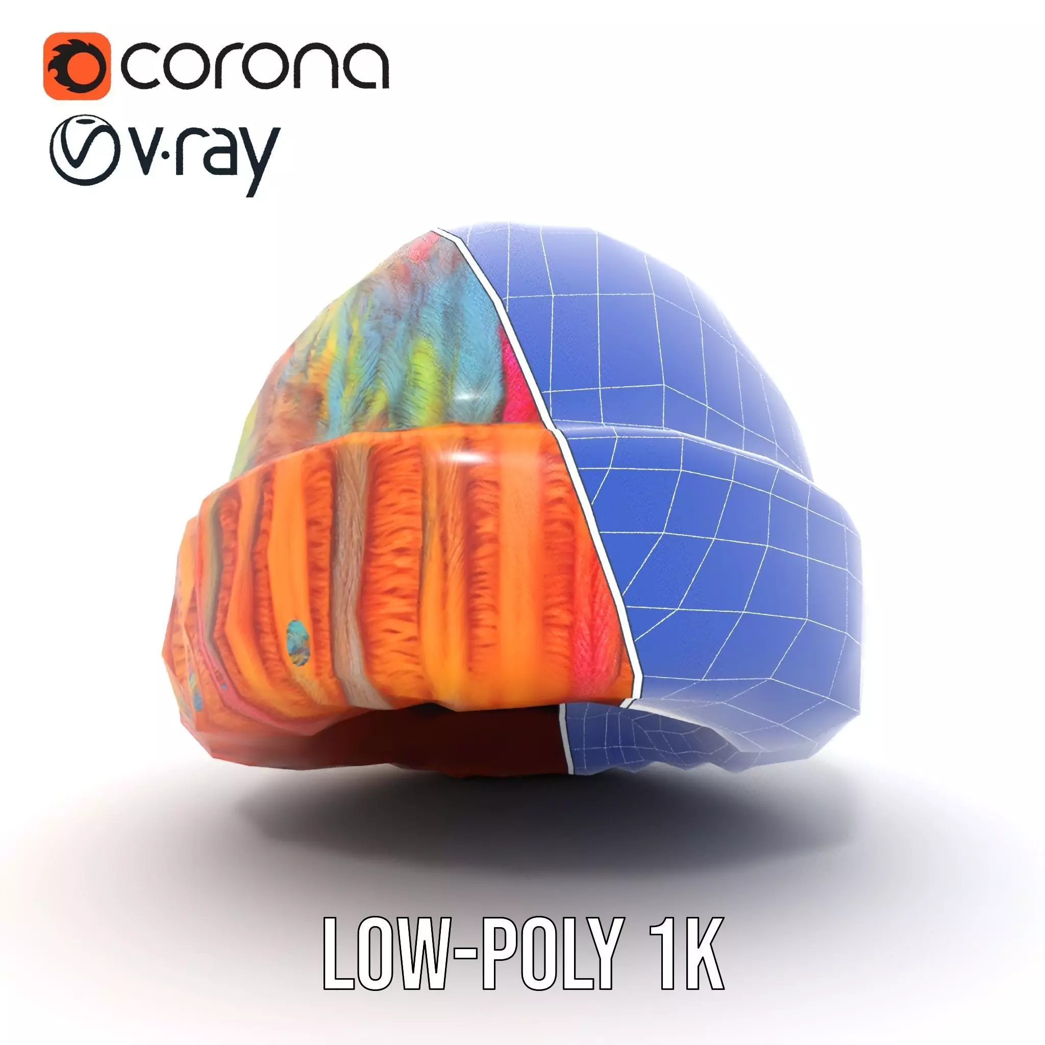 Rainbow Knit Beanie model pack Low-poly 3D model_31
