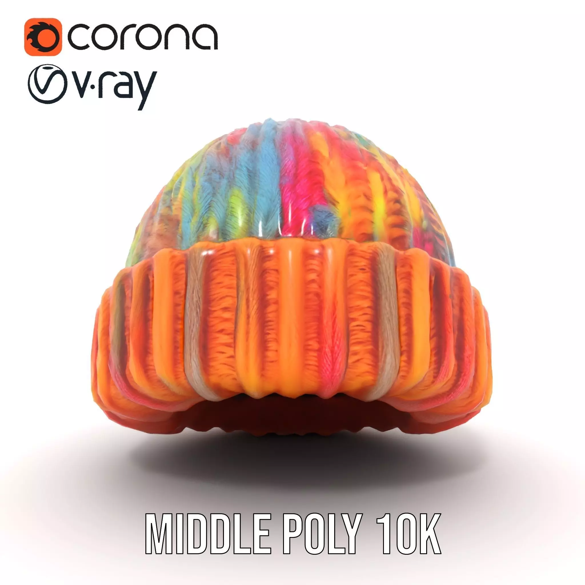 Rainbow Knit Beanie model pack Low-poly 3D model_16