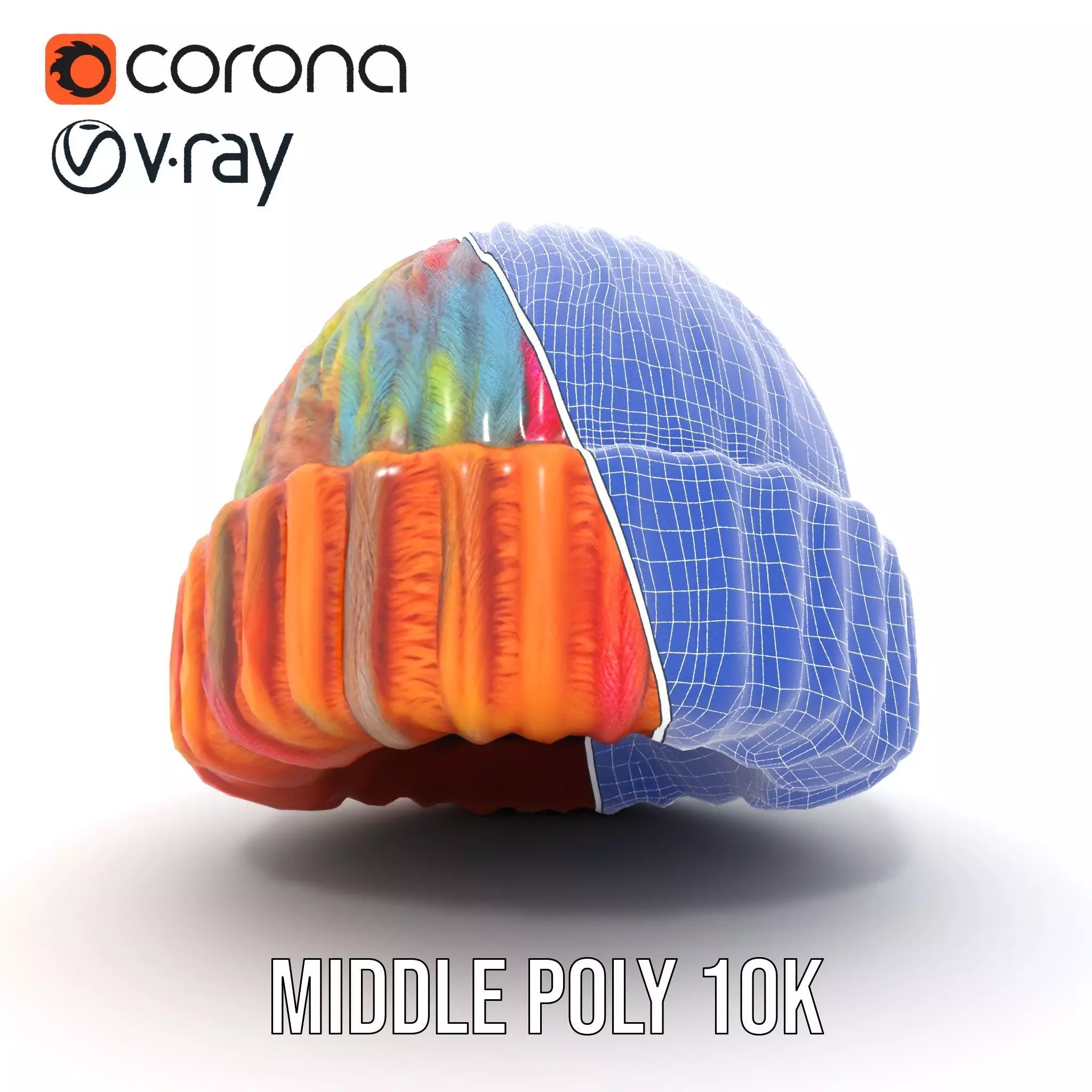 Rainbow Knit Beanie model pack Low-poly 3D model_27