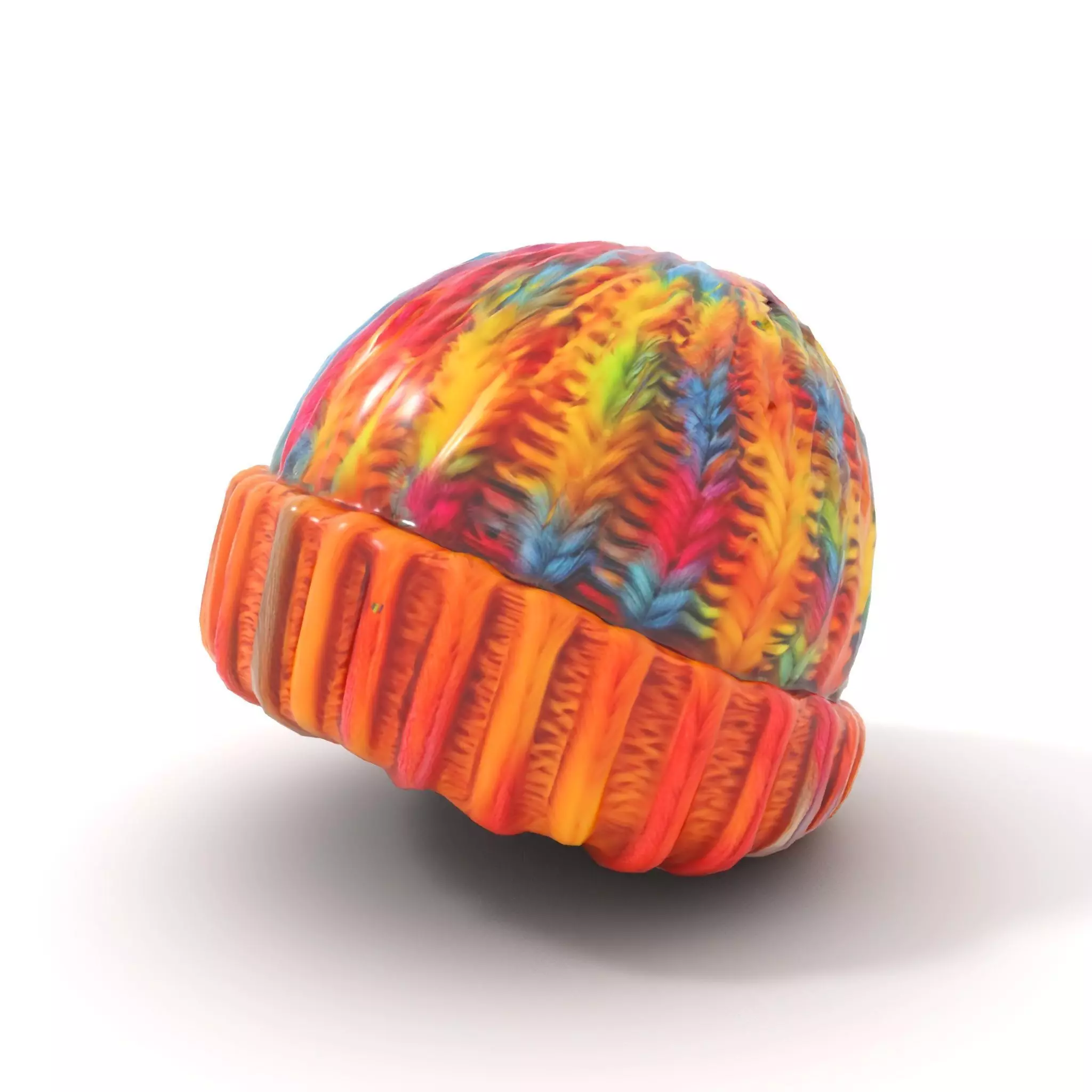 Rainbow Knit Beanie model pack Low-poly 3D model_6