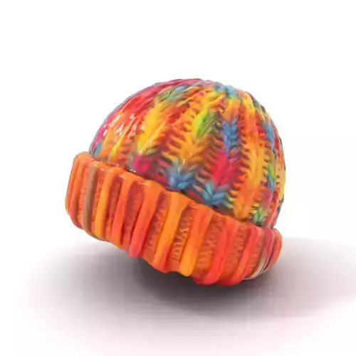 Rainbow Knit Beanie model pack