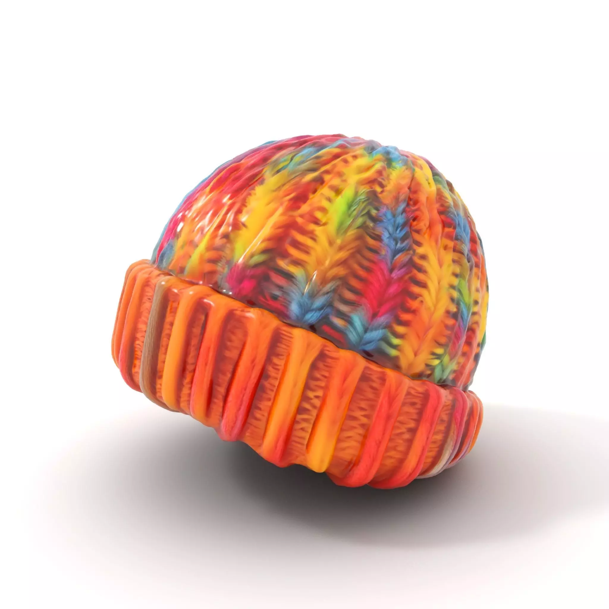Rainbow Knit Beanie model pack Low-poly 3D model_0