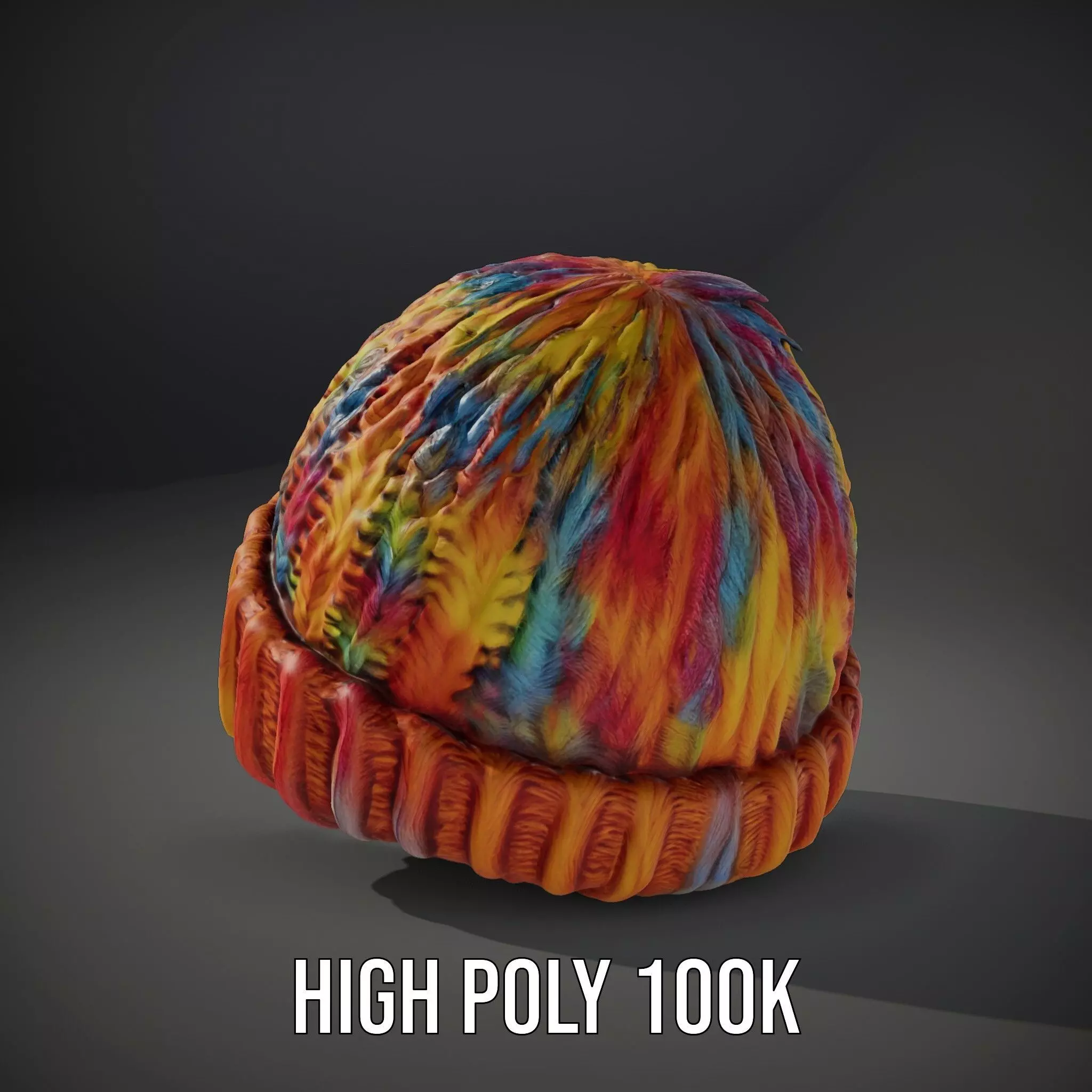 Rainbow Knit Beanie model pack Low-poly 3D model_8