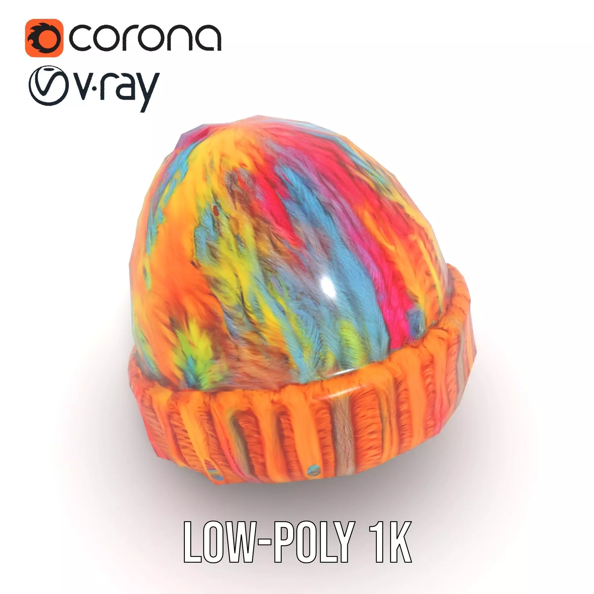 Rainbow Knit Beanie model pack Low-poly 3D model_25