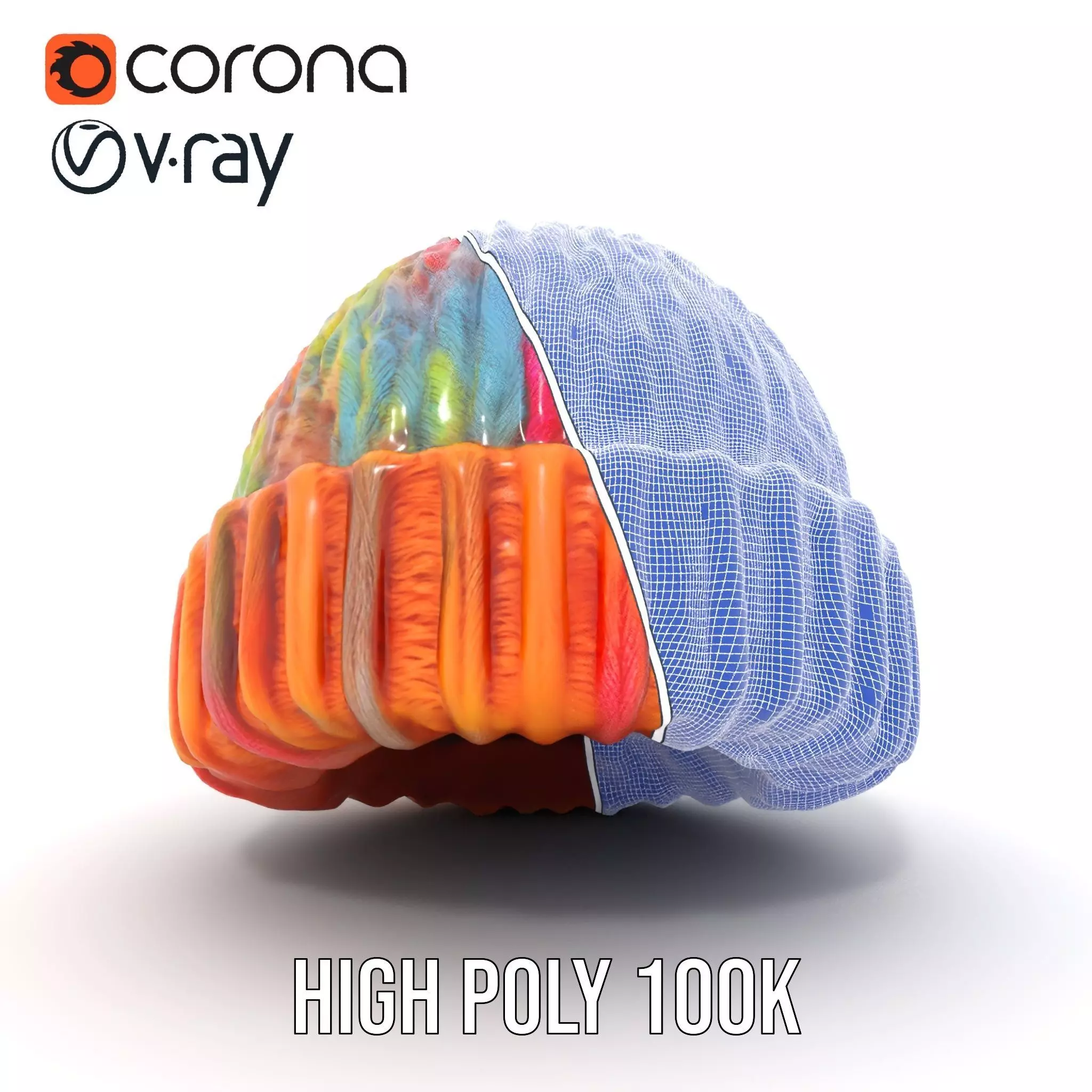 Rainbow Knit Beanie model pack Low-poly 3D model_34