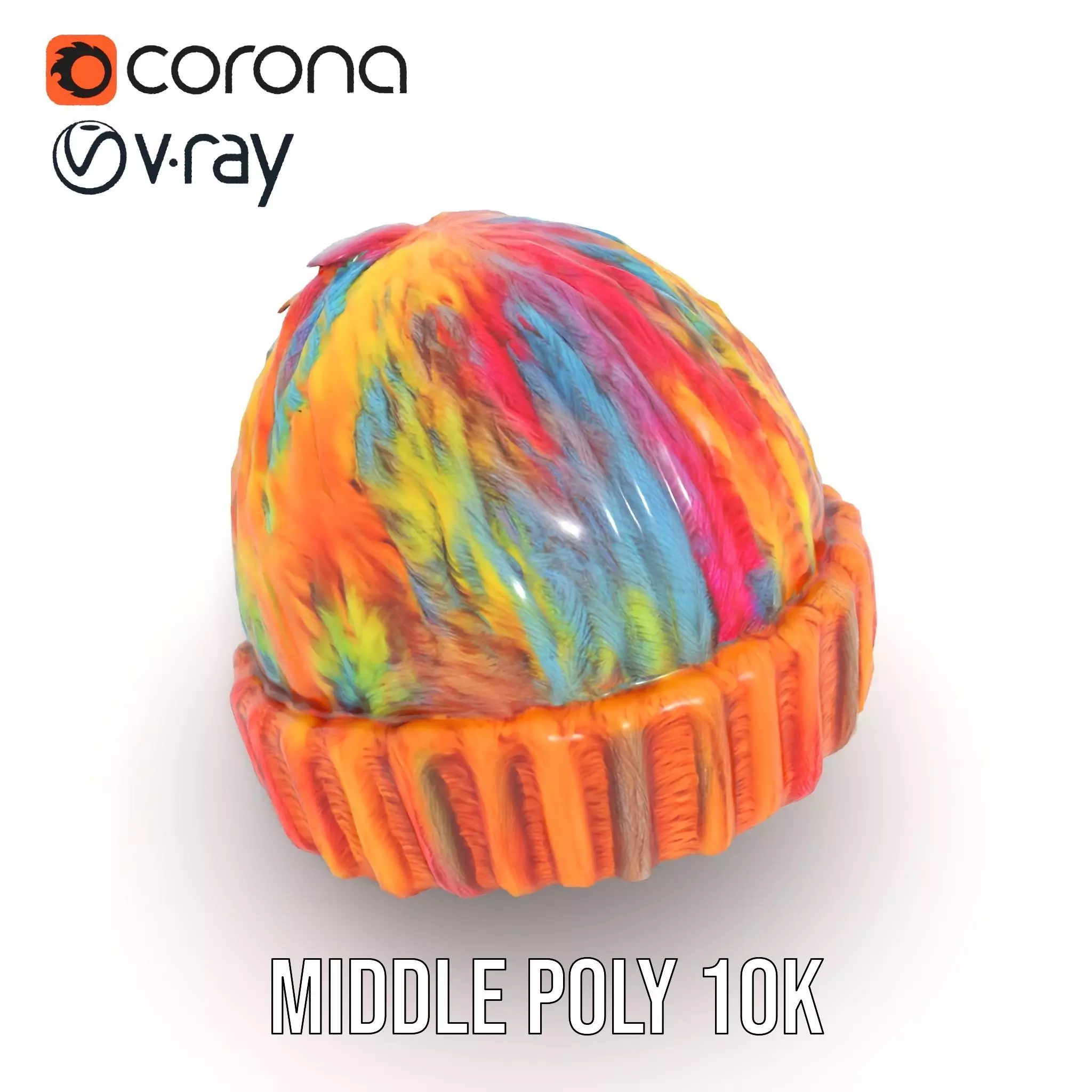 Rainbow Knit Beanie model pack Low-poly 3D model_11