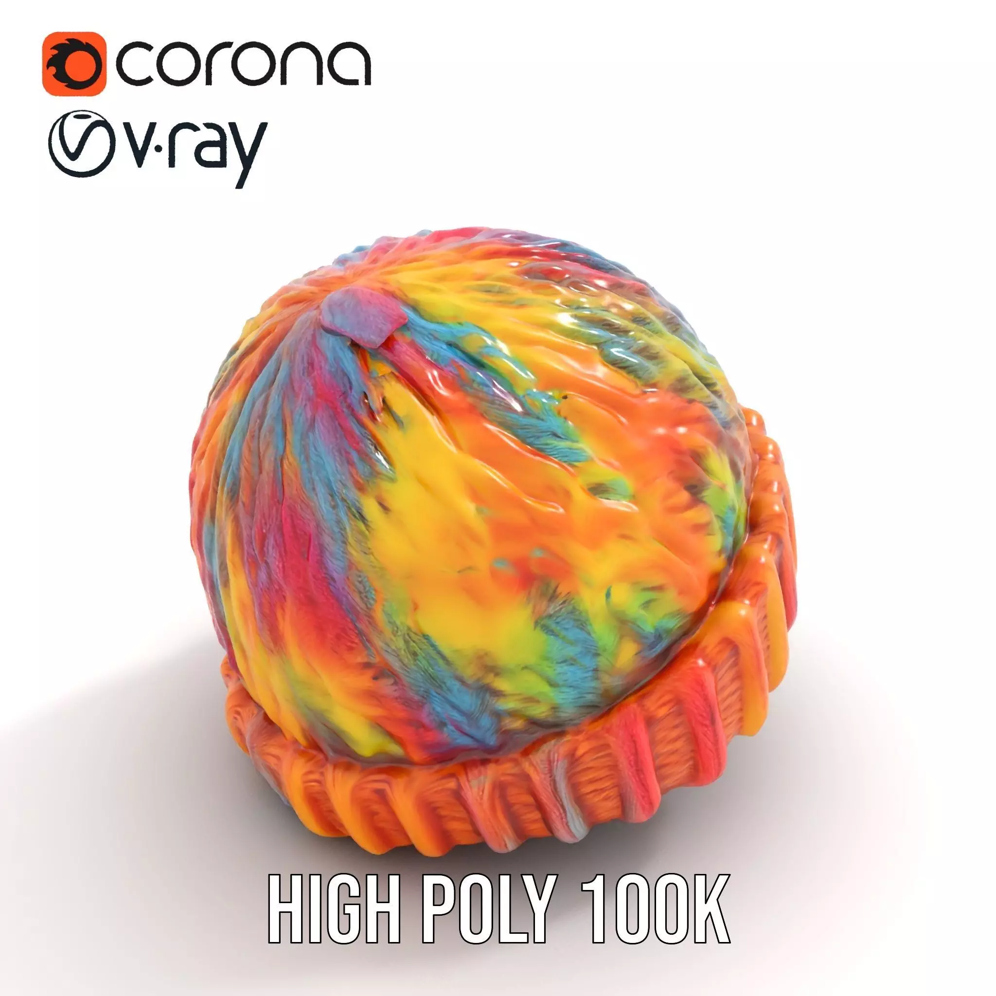 Rainbow Knit Beanie model pack Low-poly 3D model_15