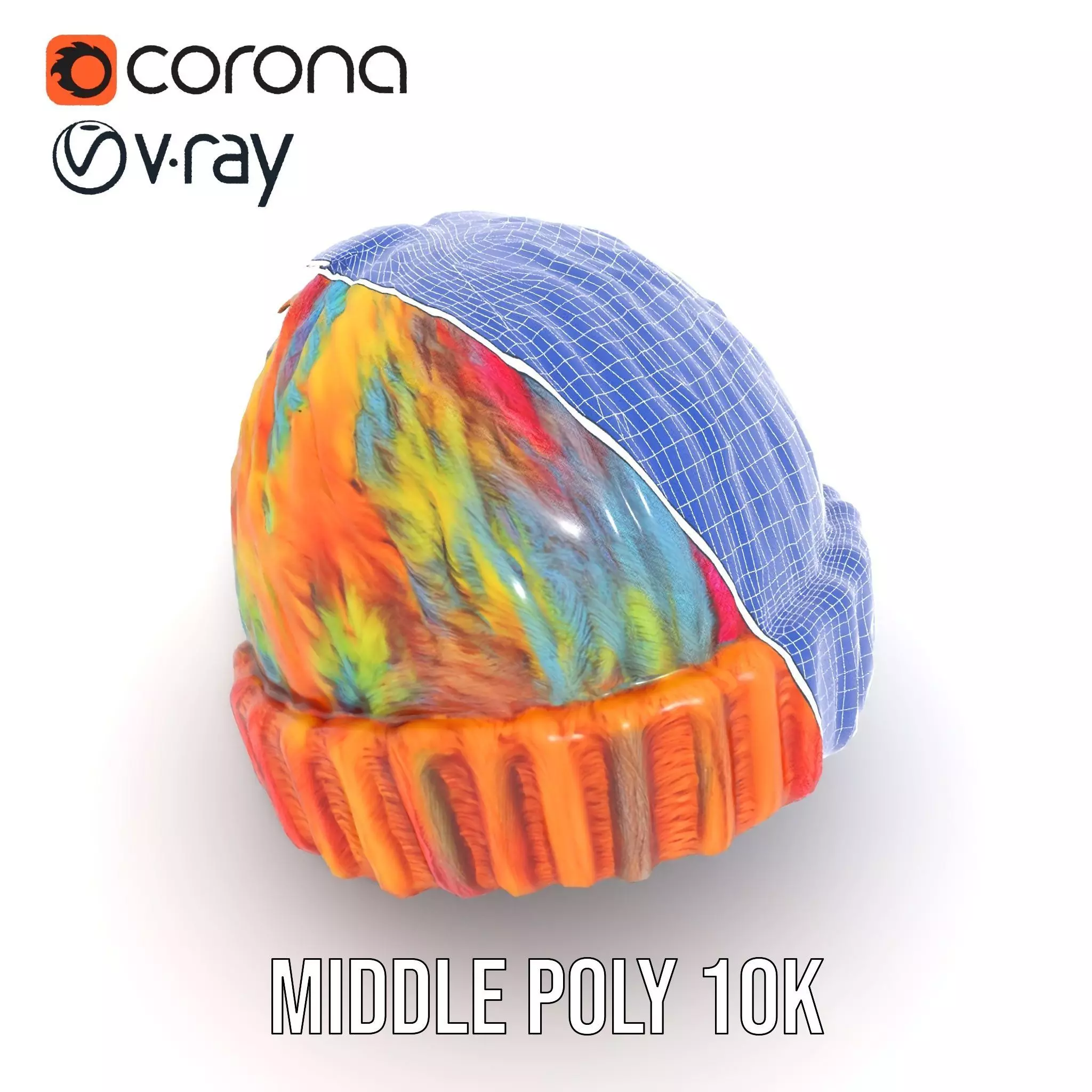 Rainbow Knit Beanie model pack Low-poly 3D model_21