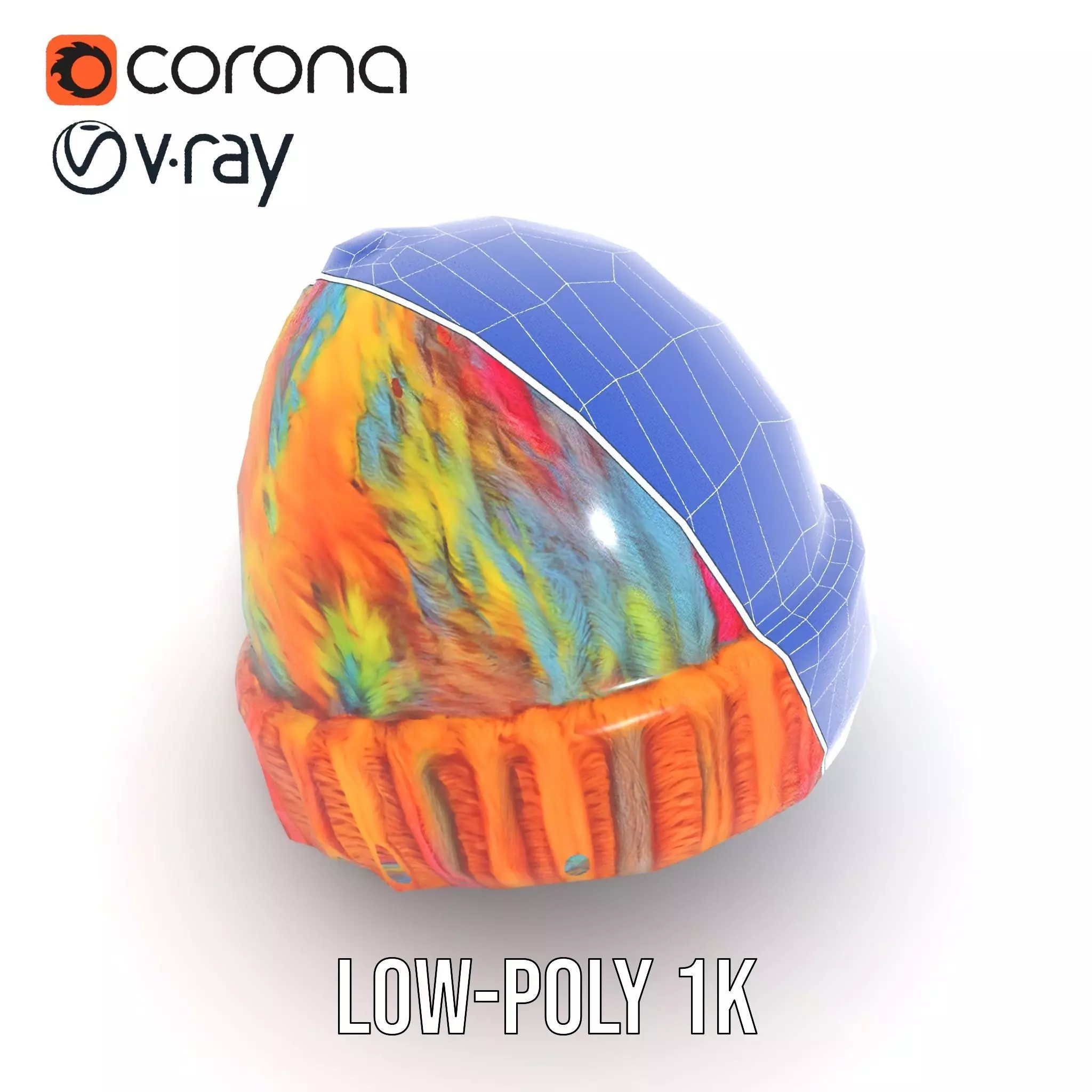 Rainbow Knit Beanie model pack Low-poly 3D model_22