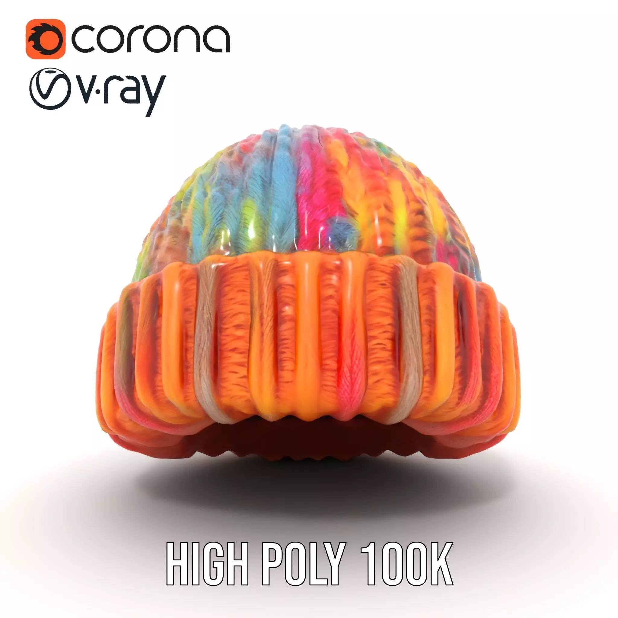 Rainbow Knit Beanie model pack Low-poly 3D model_29