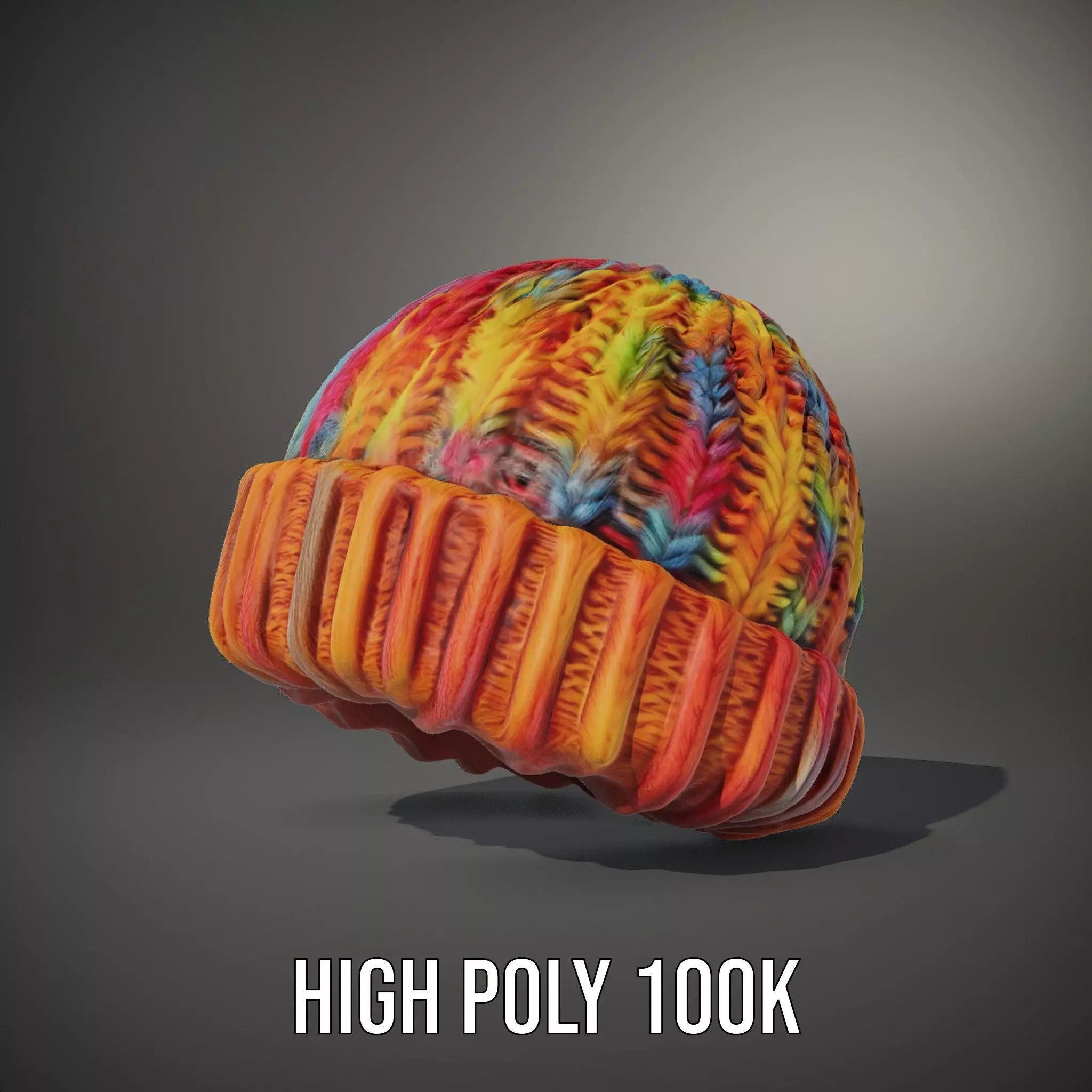 Rainbow Knit Beanie model pack Low-poly 3D model_10