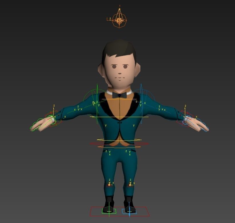 Medieval character parliamentarian 1 Low-poly 3D model_15