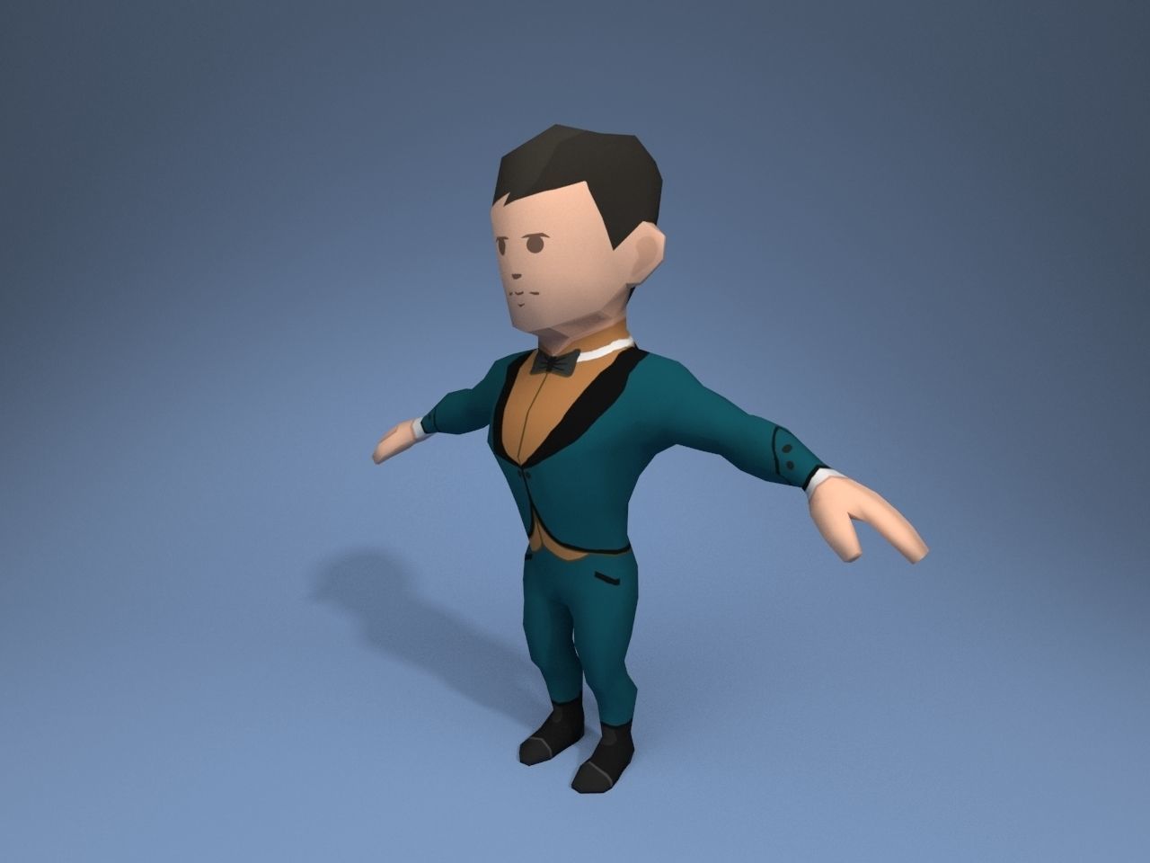 Medieval character parliamentarian 1 Low-poly 3D model_2