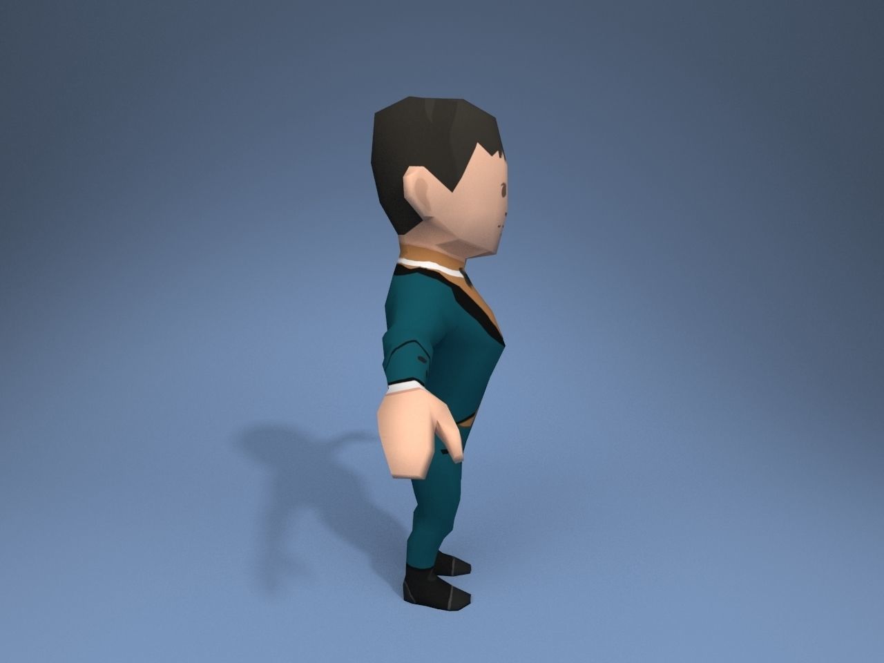 Medieval character parliamentarian 1 Low-poly 3D model_7