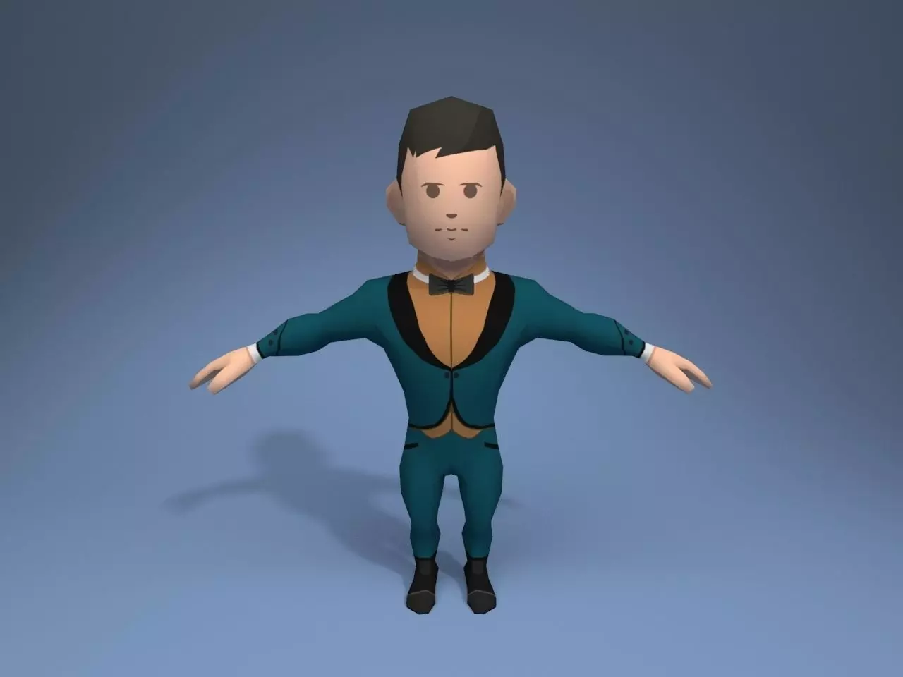 Medieval character parliamentarian 1 Low-poly 3D model_0