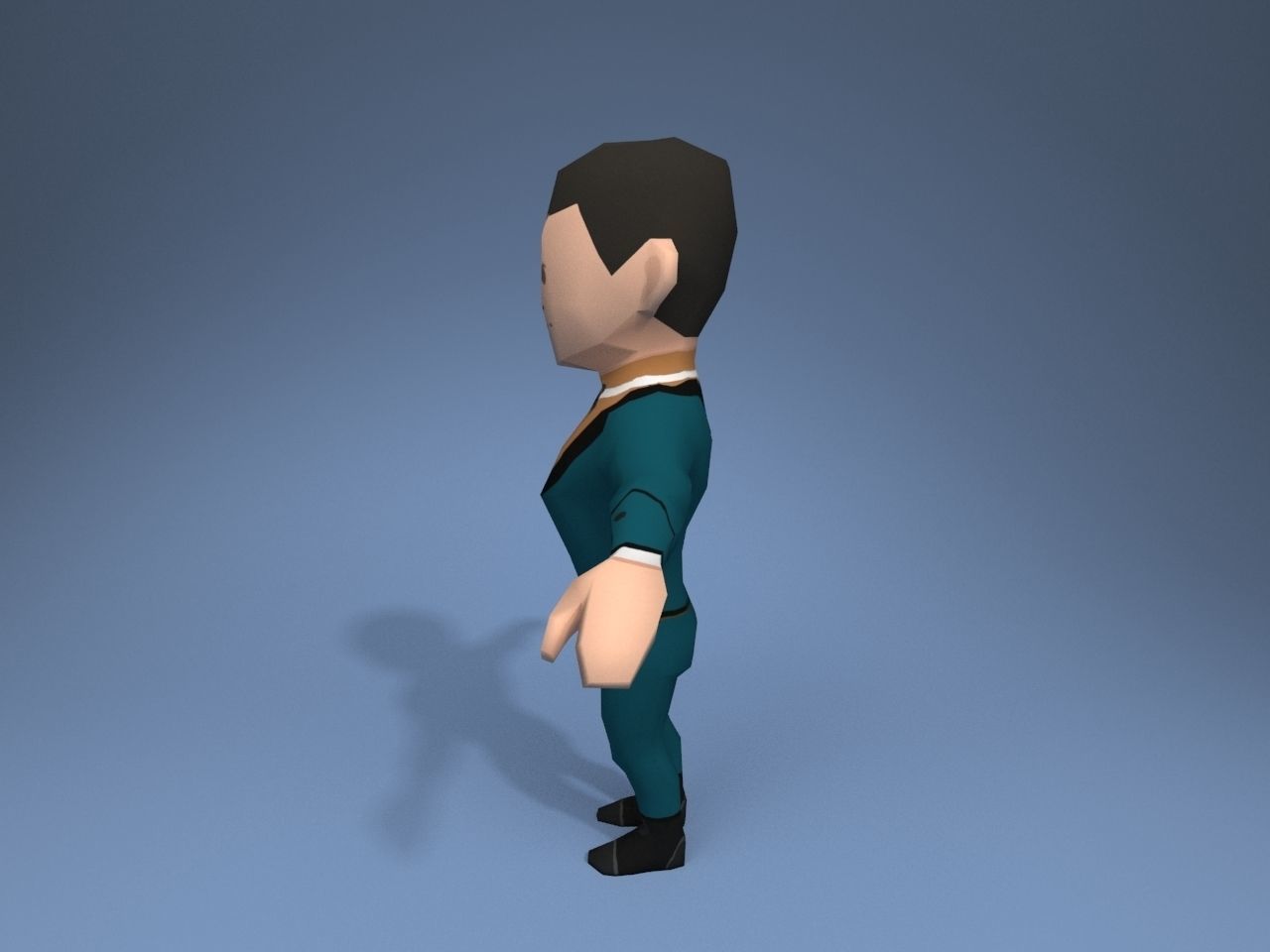 Medieval character parliamentarian 1 Low-poly 3D model_3