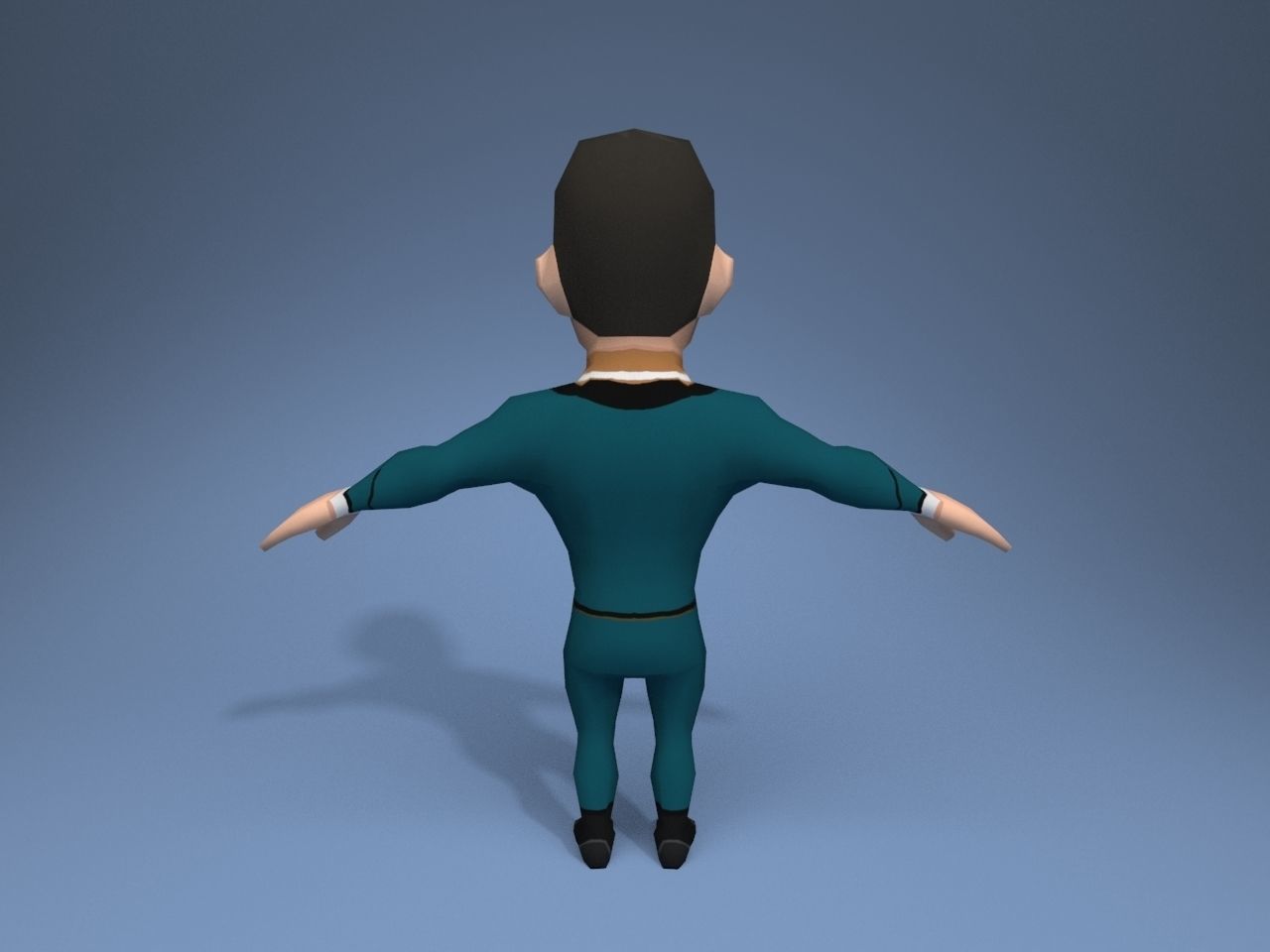 Medieval character parliamentarian 1 Low-poly 3D model_6