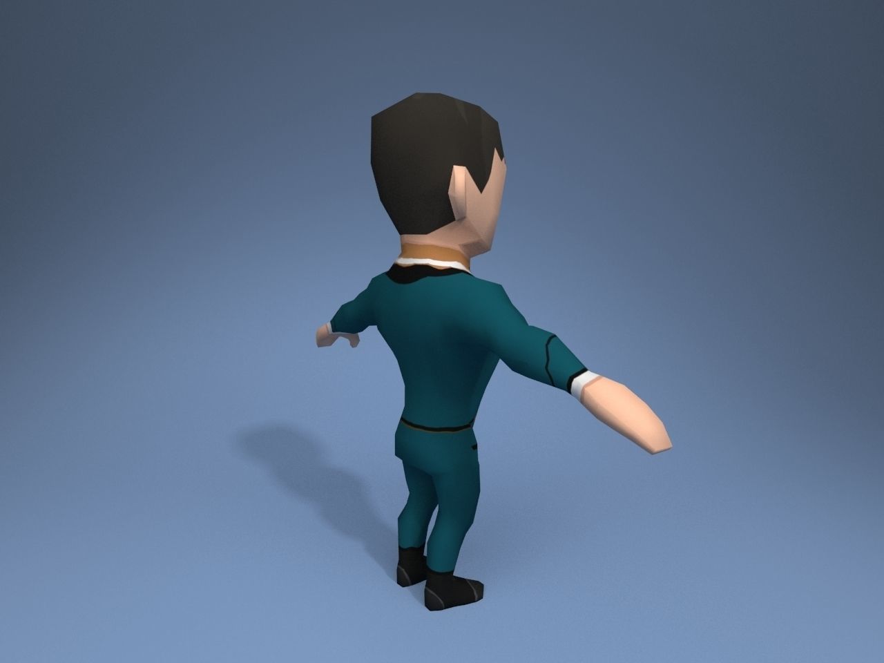 Medieval character parliamentarian 1 Low-poly 3D model_5