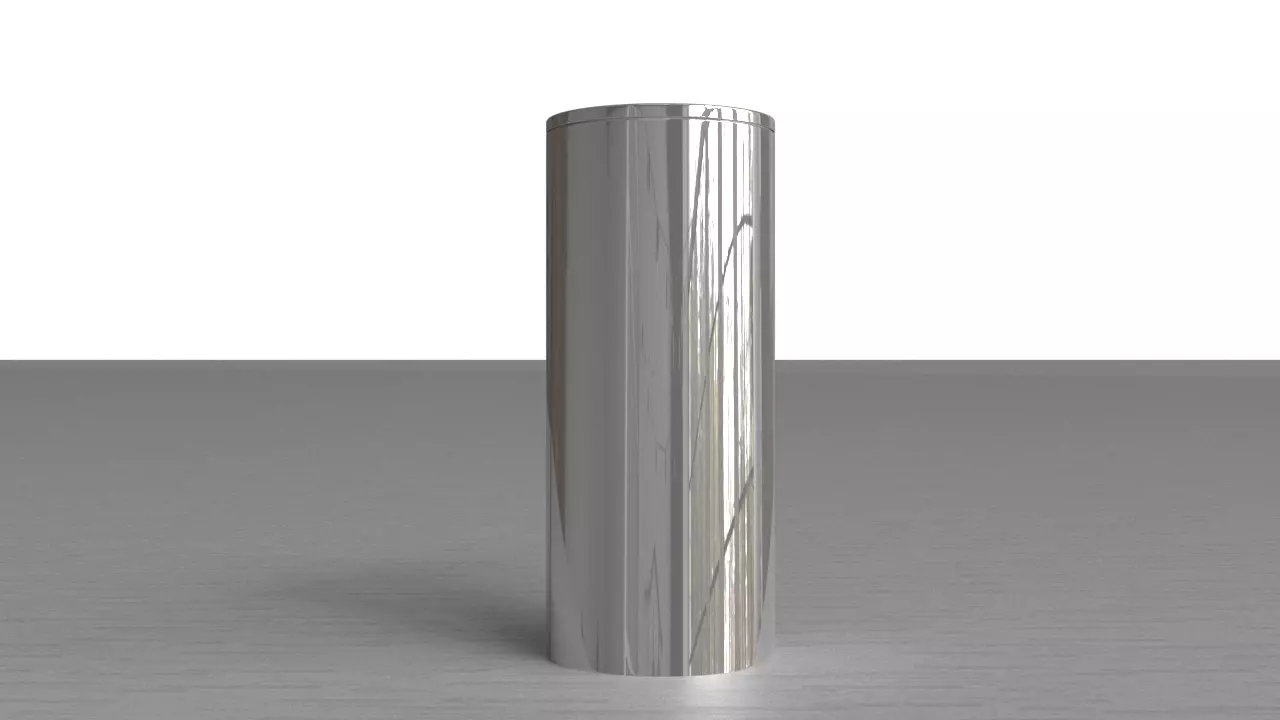 Aluminium  Rounded  long Tin Can with Lid 3D model_0
