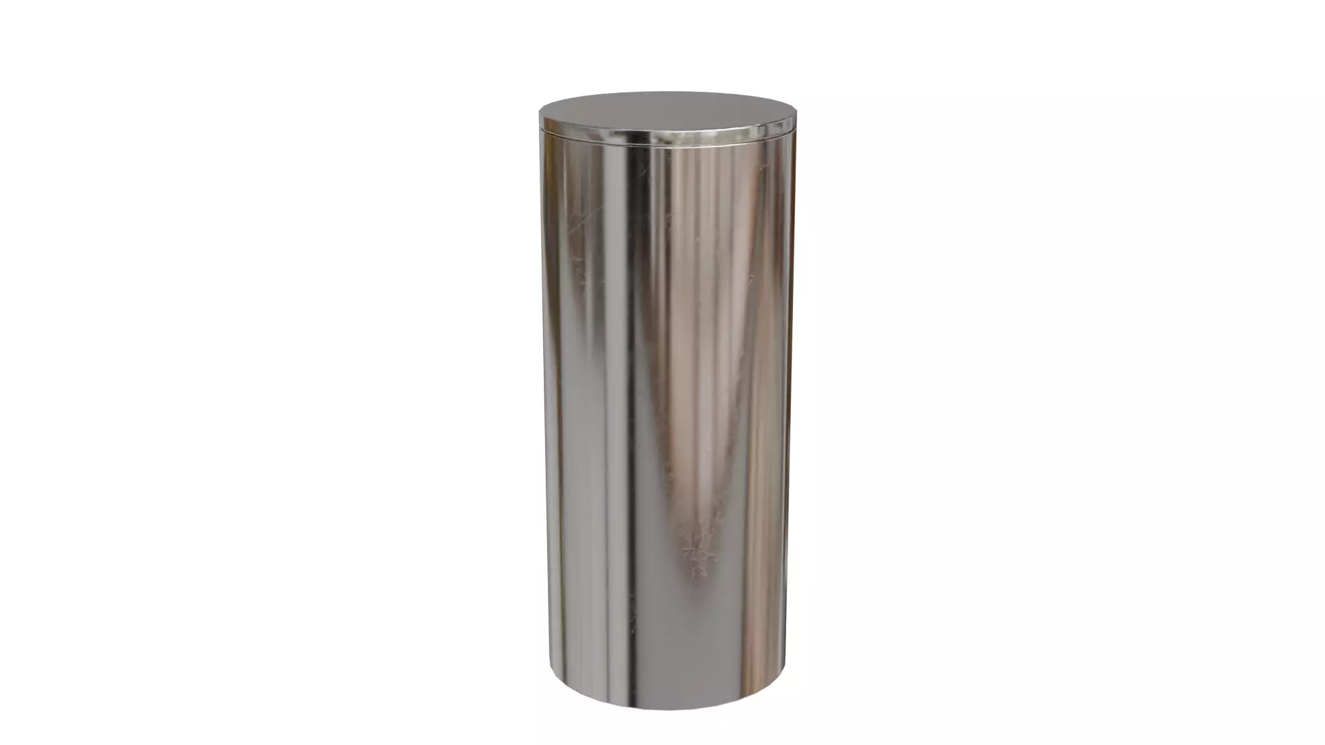 Aluminium  Rounded  long Tin Can with Lid 3D model_2