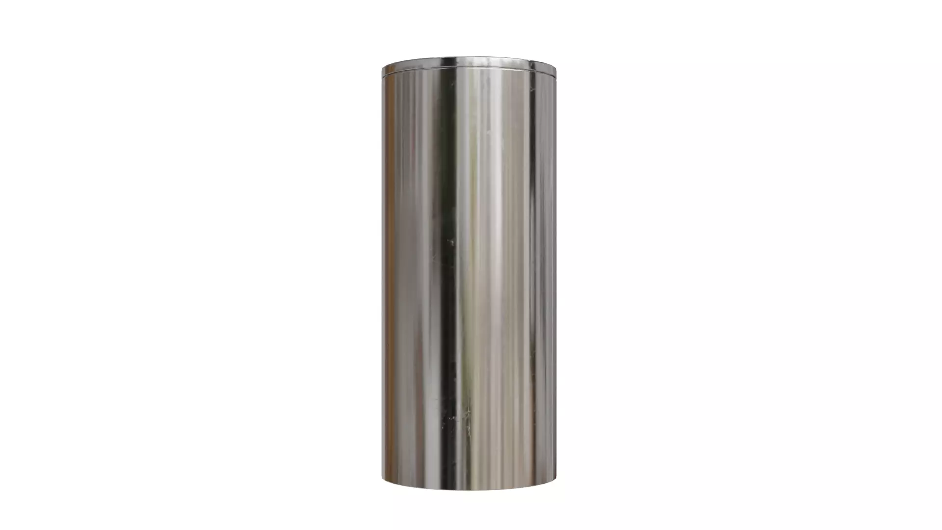 Aluminium  Rounded  long Tin Can with Lid 3D model_4