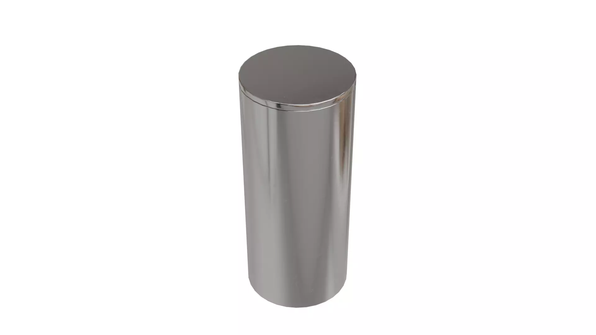 Aluminium  Rounded  long Tin Can with Lid 3D model_3