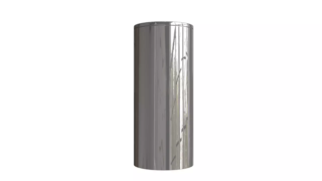 Aluminium  Rounded  long Tin Can with Lid 3D model_8