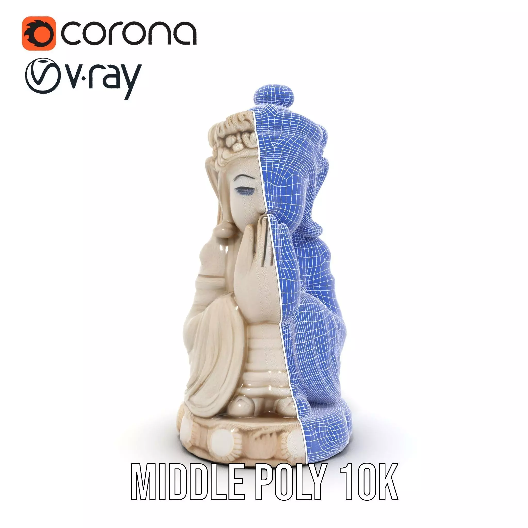 Elegant Ivory Statue model pack Low-poly 3D model_27