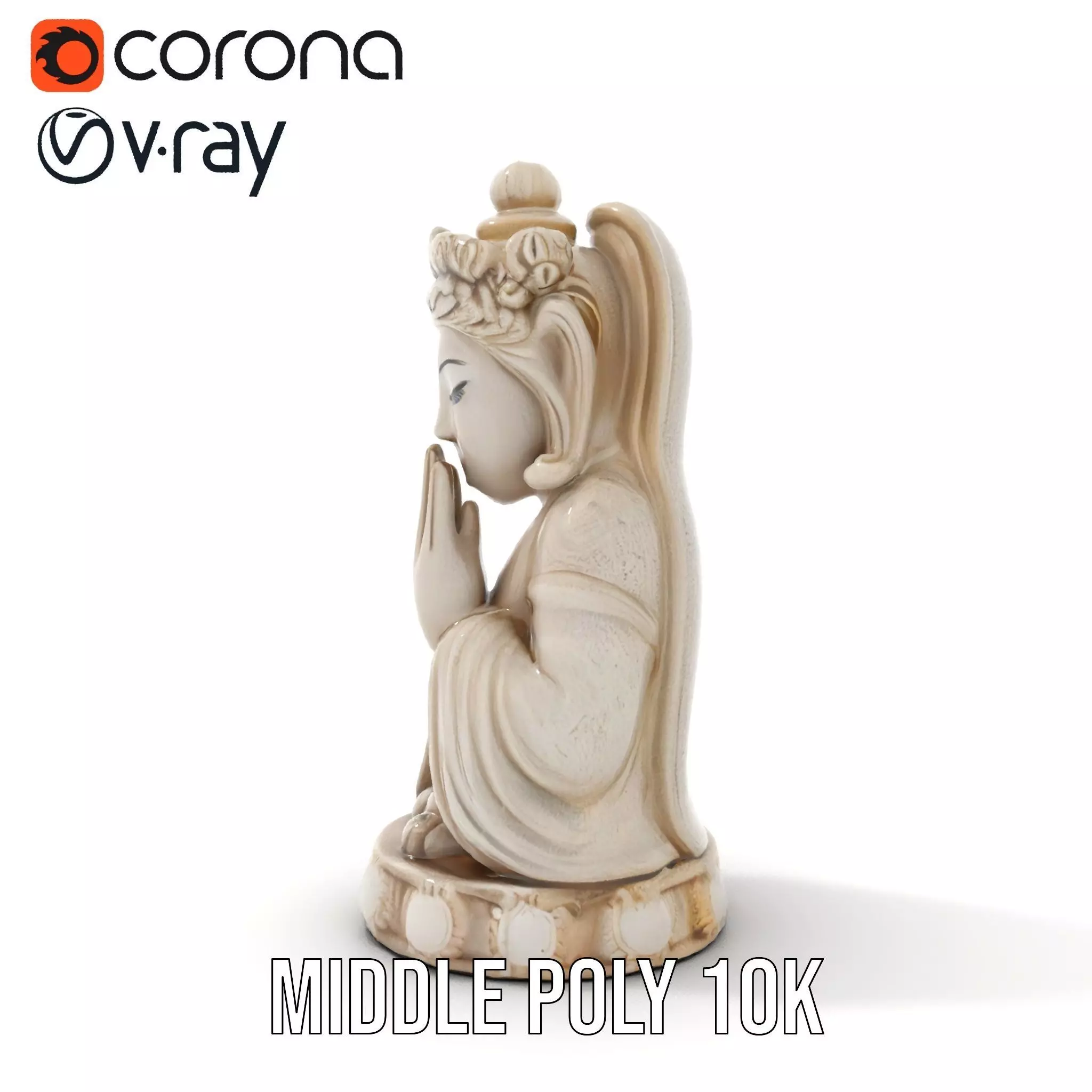 Elegant Ivory Statue model pack Low-poly 3D model_13