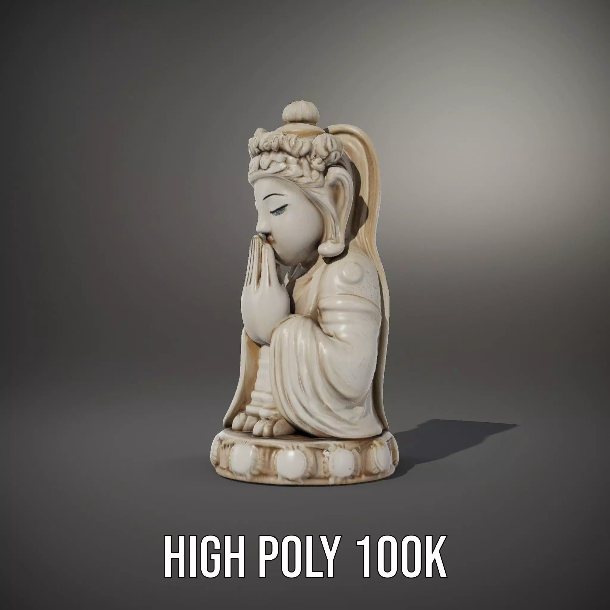 Elegant Ivory Statue model pack Low-poly 3D model_8