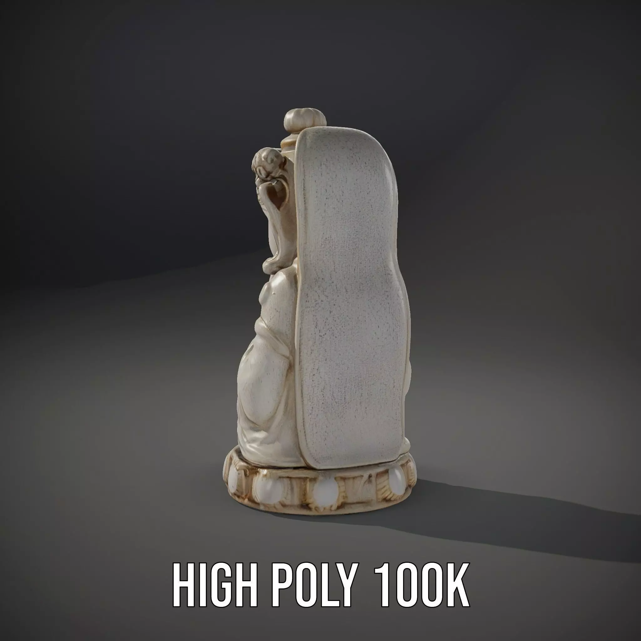 Elegant Ivory Statue model pack Low-poly 3D model_10