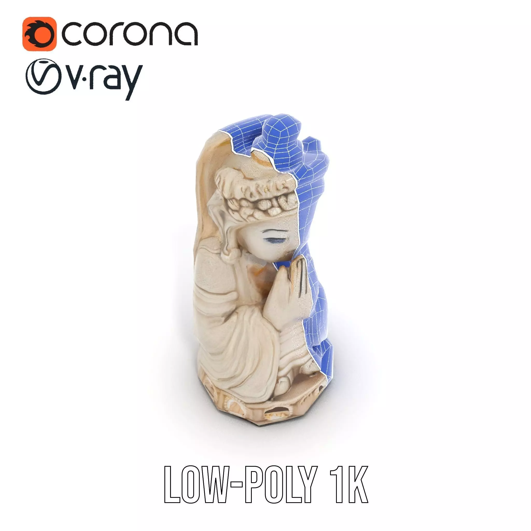 Elegant Ivory Statue model pack Low-poly 3D model_28