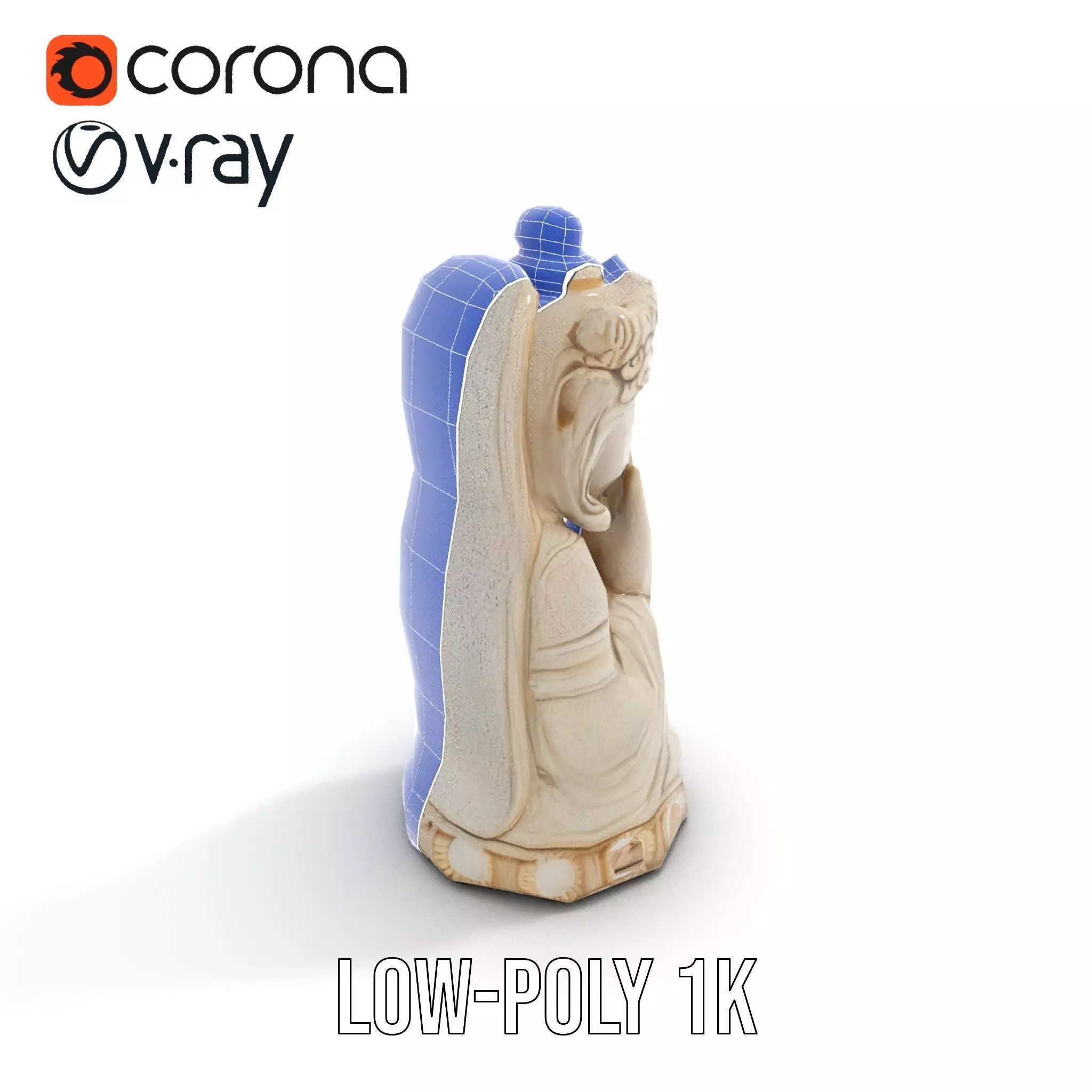 Elegant Ivory Statue model pack Low-poly 3D model_25