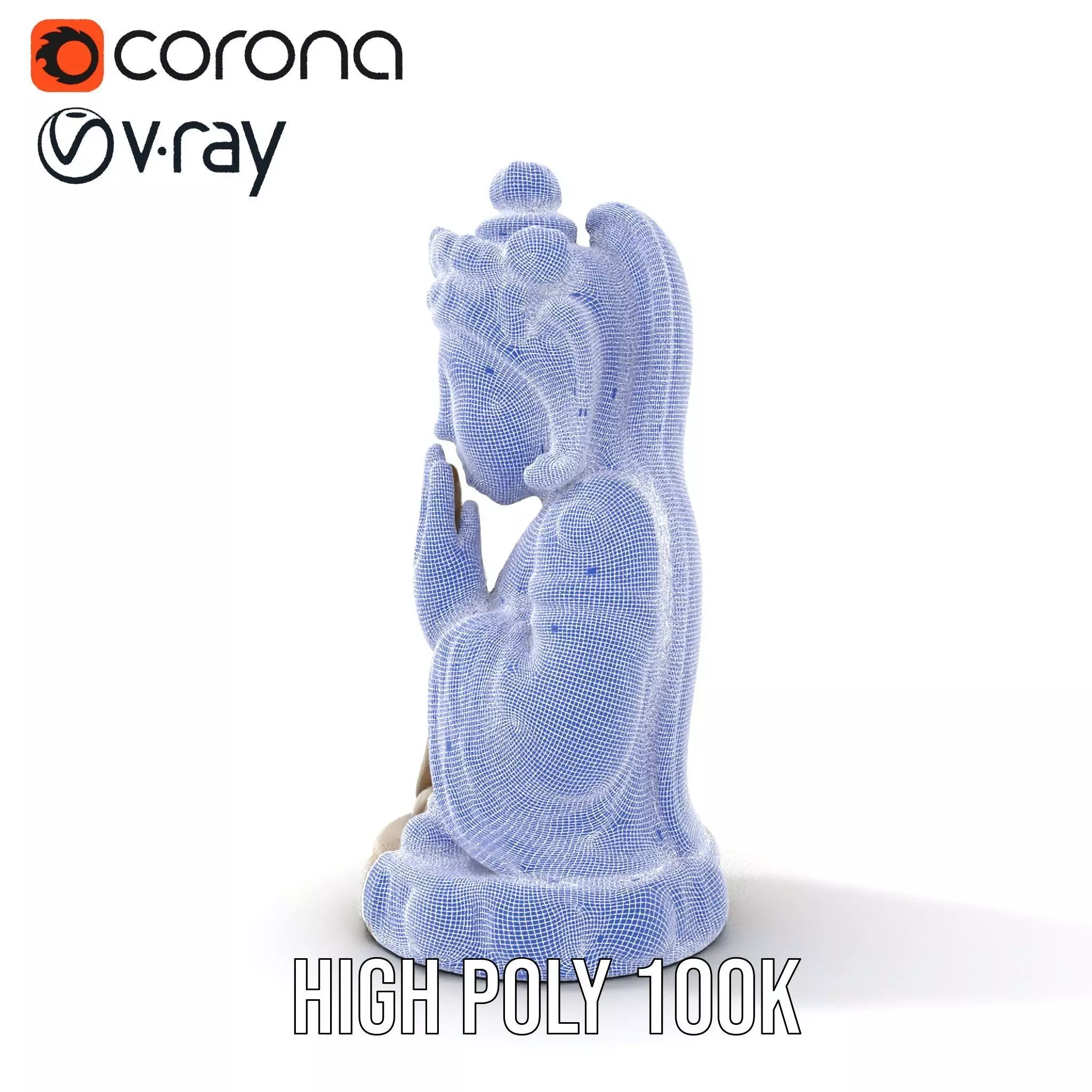 Elegant Ivory Statue model pack Low-poly 3D model_33